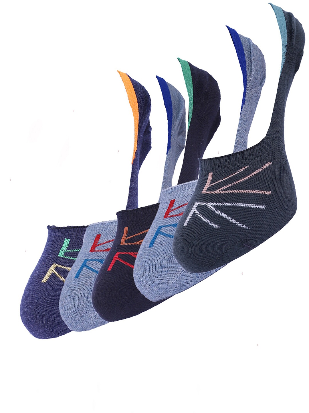 

Dollar Socks Men Pack Of 5 Assorted Cotton Shoe-Liners Socks