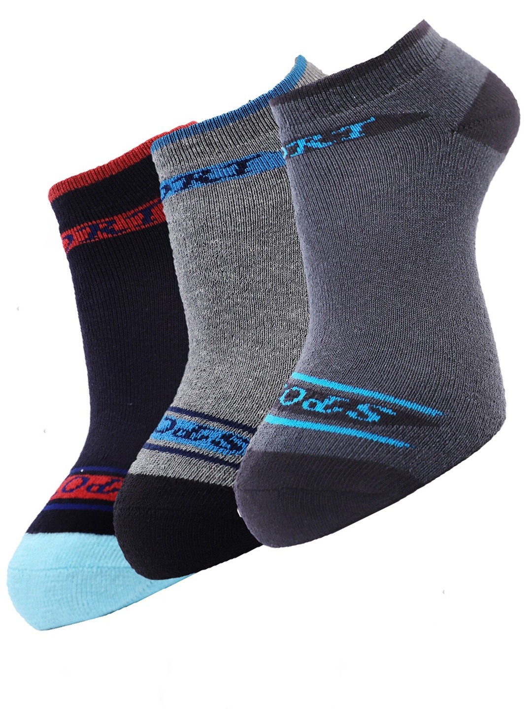Dollar Socks Men Pack Of 3 Assorted Cotton Ankle-Length Socks