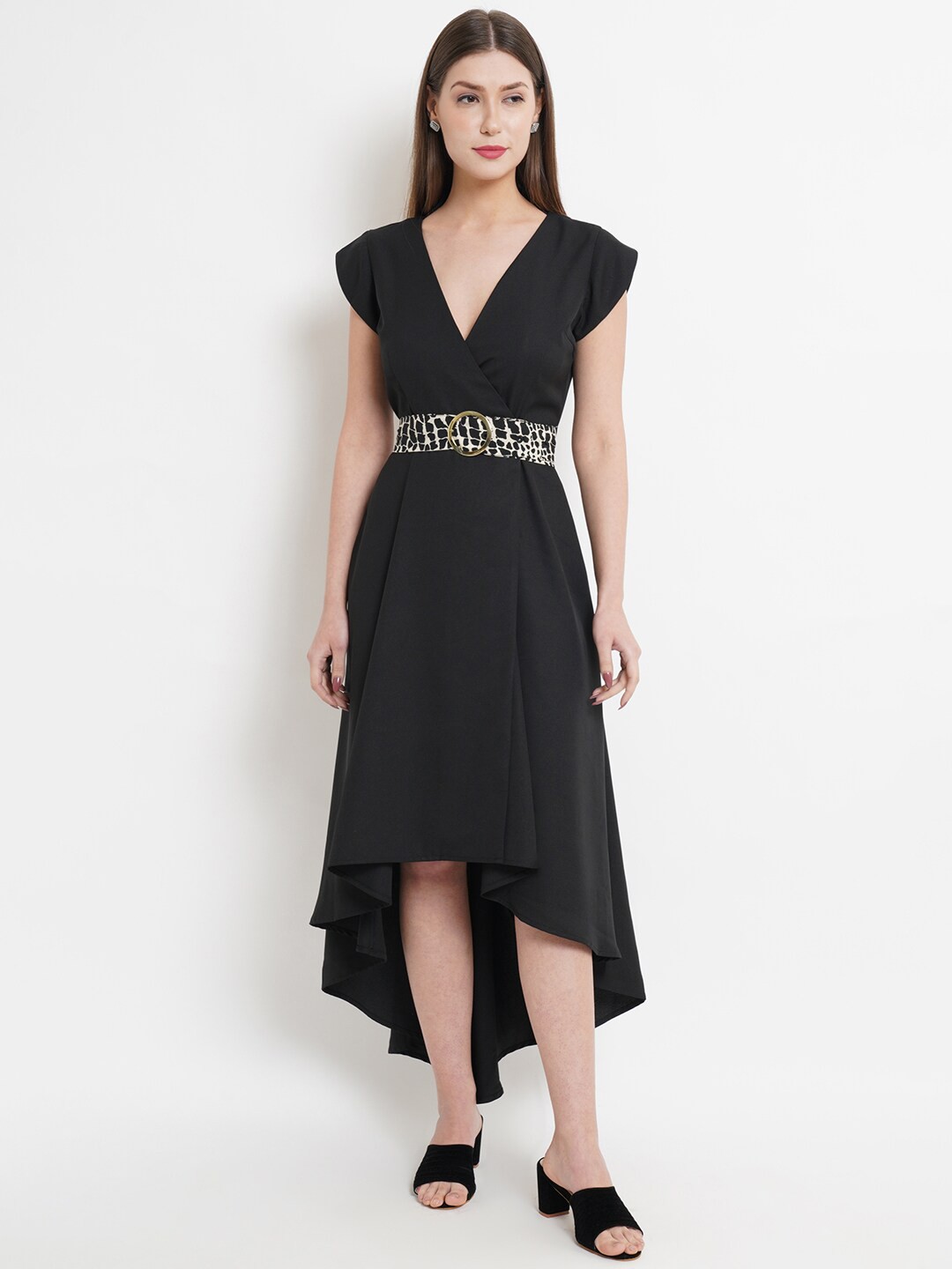 

WESTCLO Women Black Midi Dress