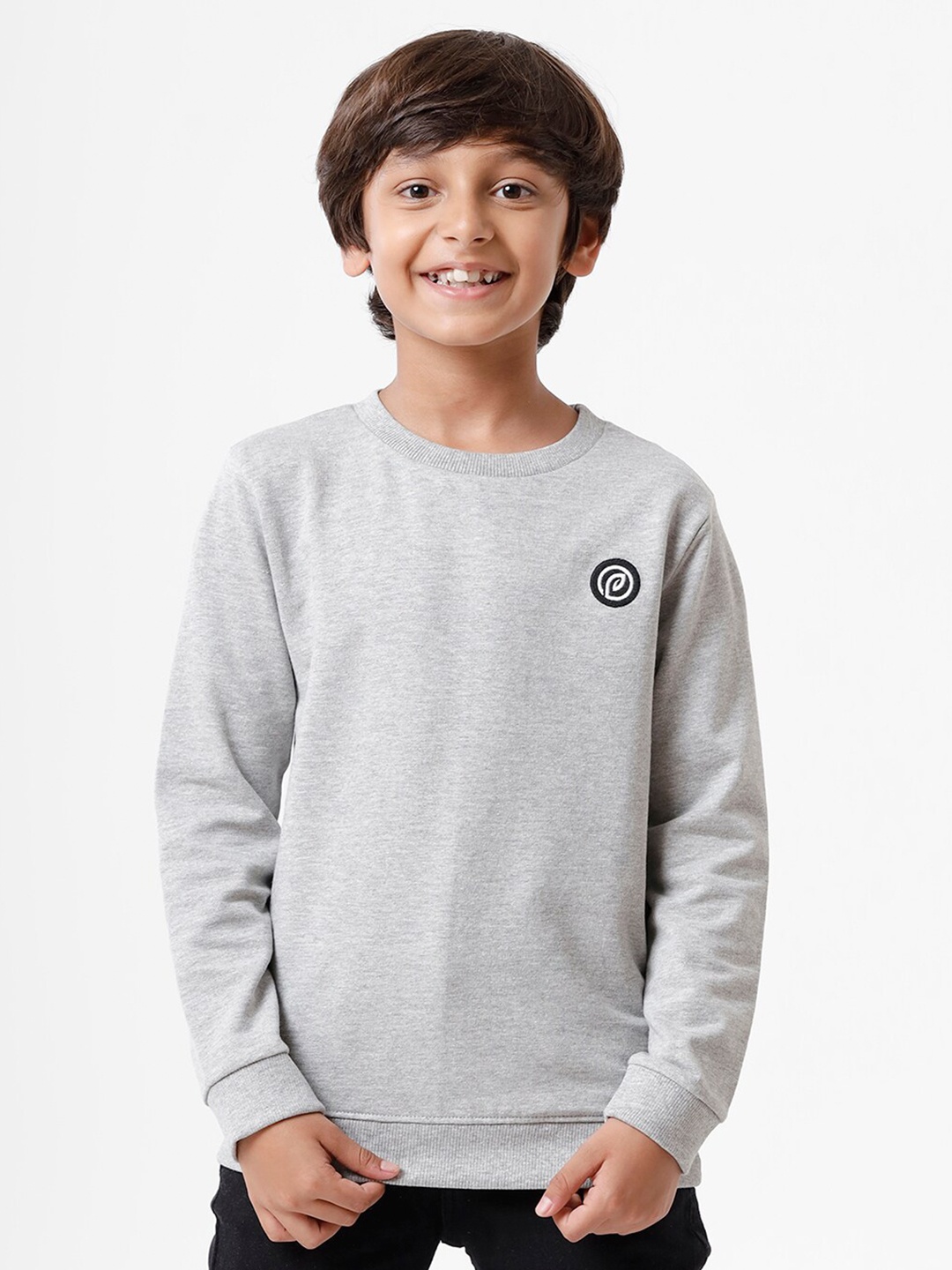 

PIPIN Boys Grey Melange Cotton Sweatshirt