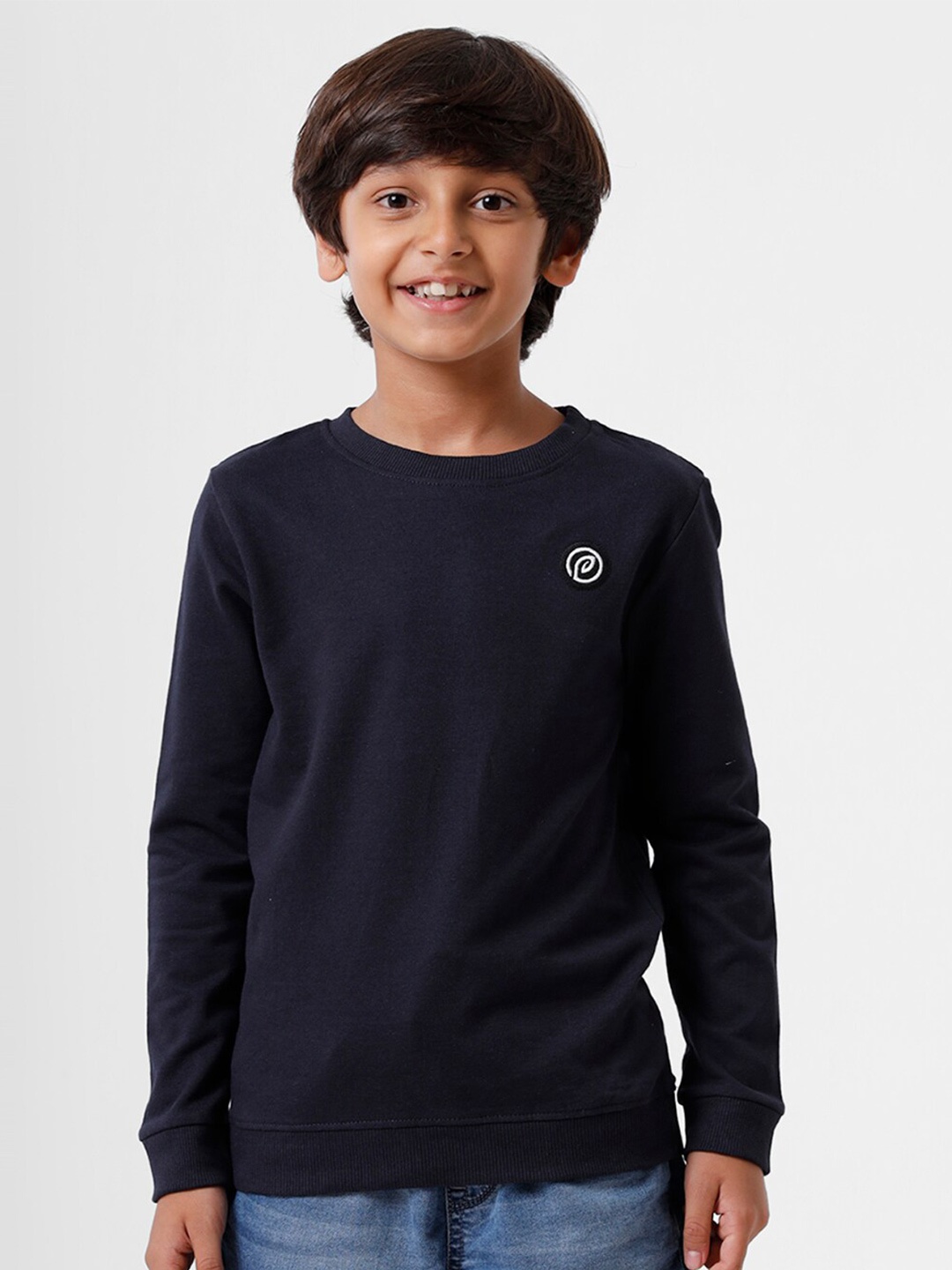 

PIPIN Boys Navy Blue Pure Cotton Sweatshirt