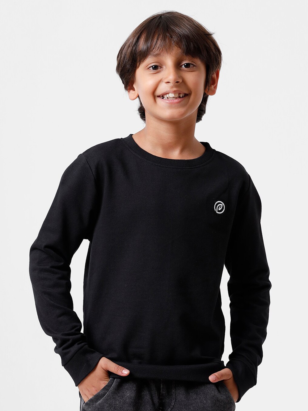

PIPIN Boys Black Pure Cotton Sweatshirt