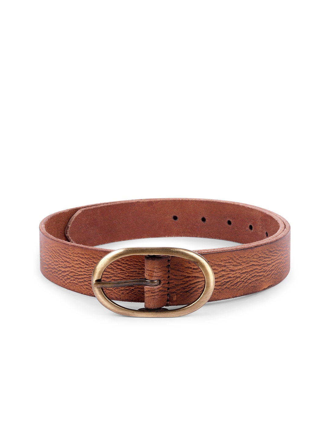 

Belwaba Men Tan Textured Leather Formal Belt