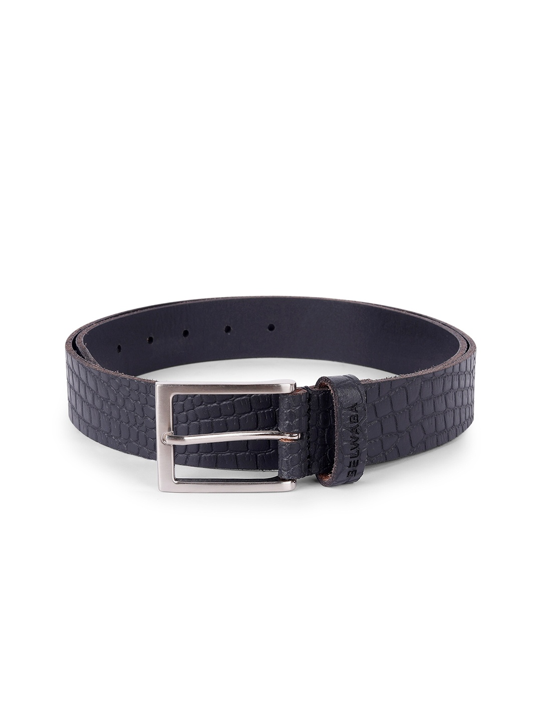 

Belwaba Men Black Textured Leather Casual Belt