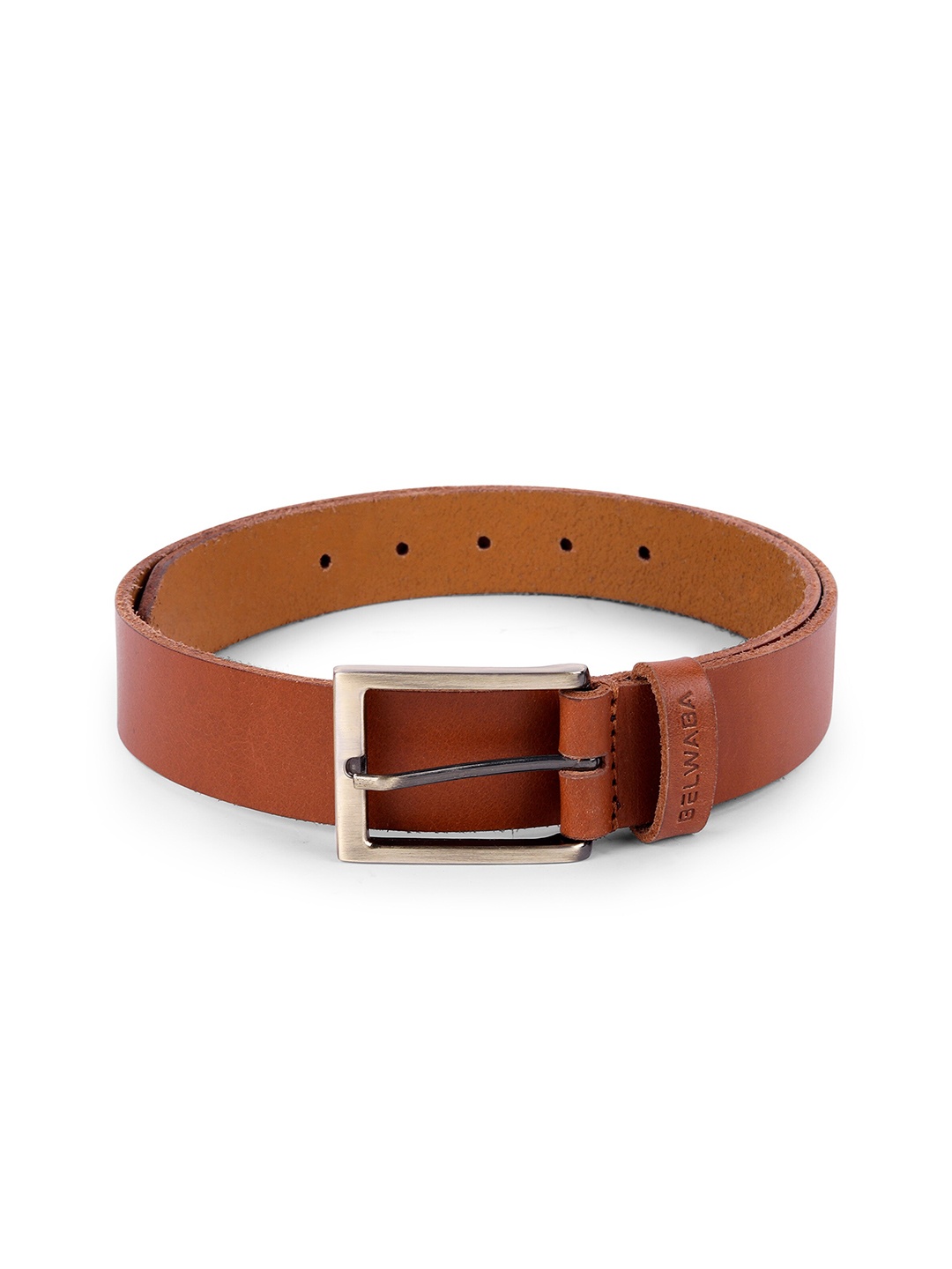 

Belwaba Men Tan Leather Formal Belt