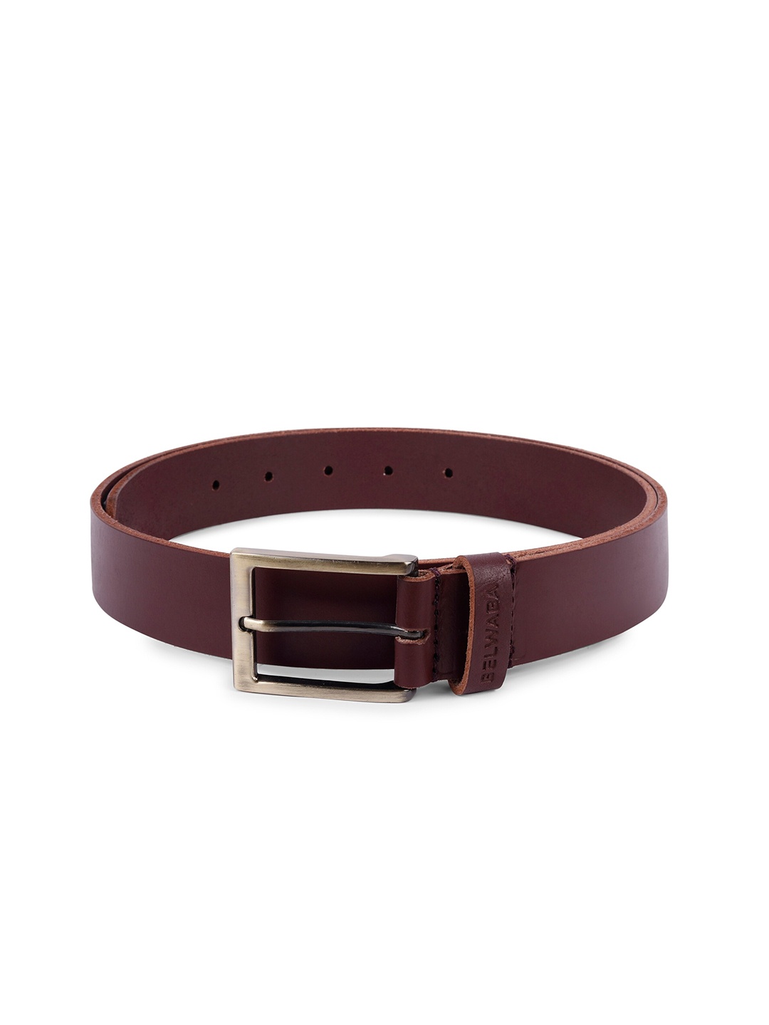 

Belwaba Men Burgundy Leather Belt