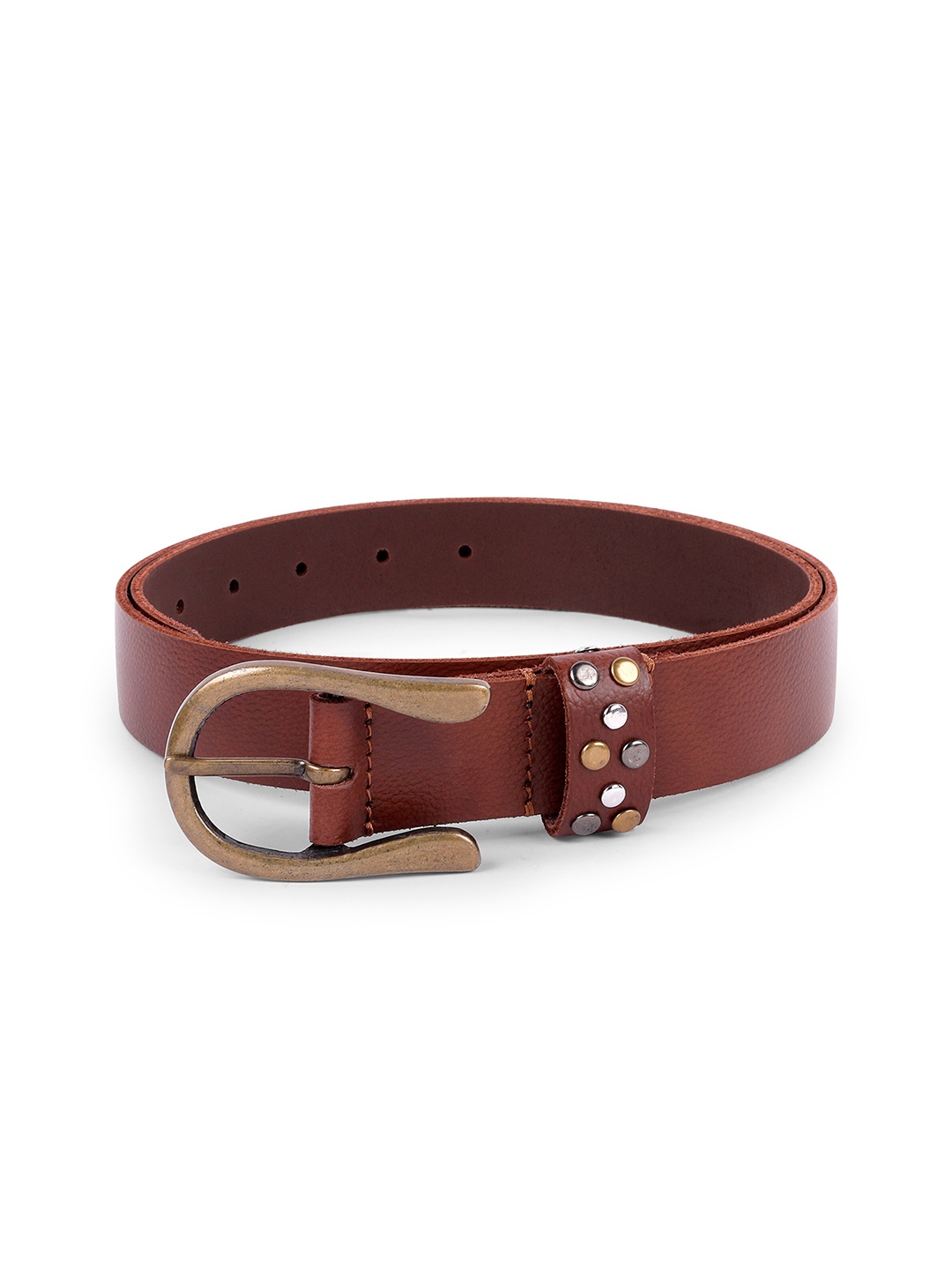 

Belwaba Men Brown Textured Leather Formal Belt