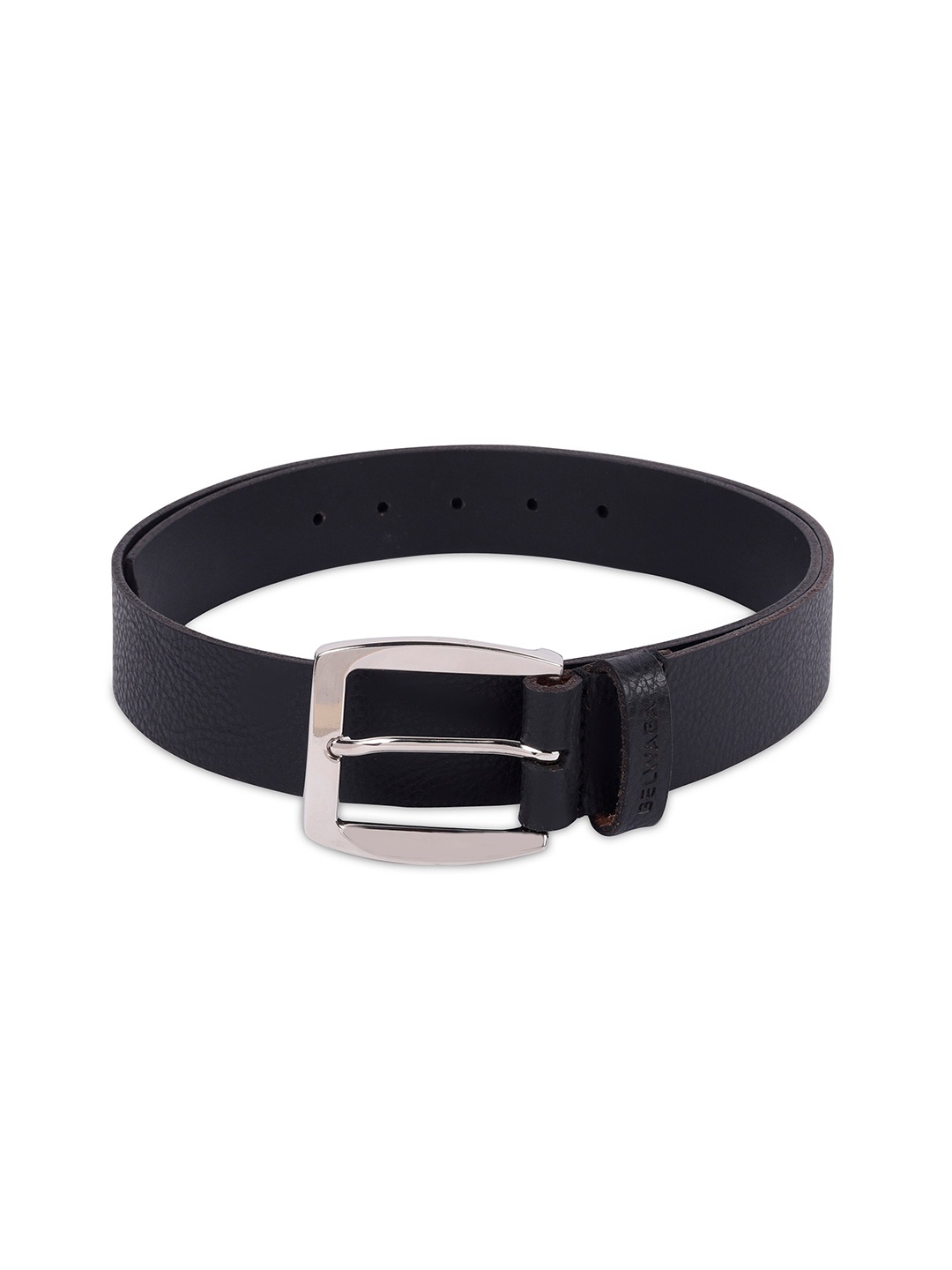 

Belwaba Men Black Textured Leather Formal Belt