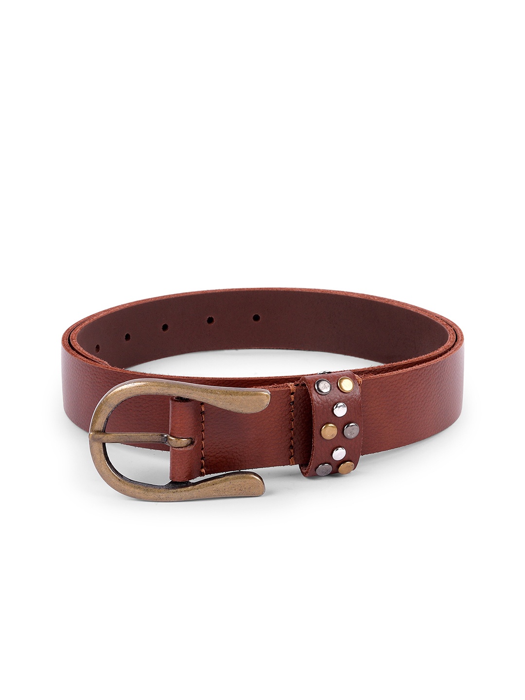 

Belwaba Men Brown Textured Leather Formal Belt