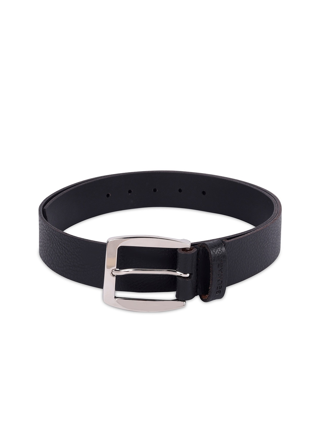 

Belwaba Men Black Textured Leather Formal Belt