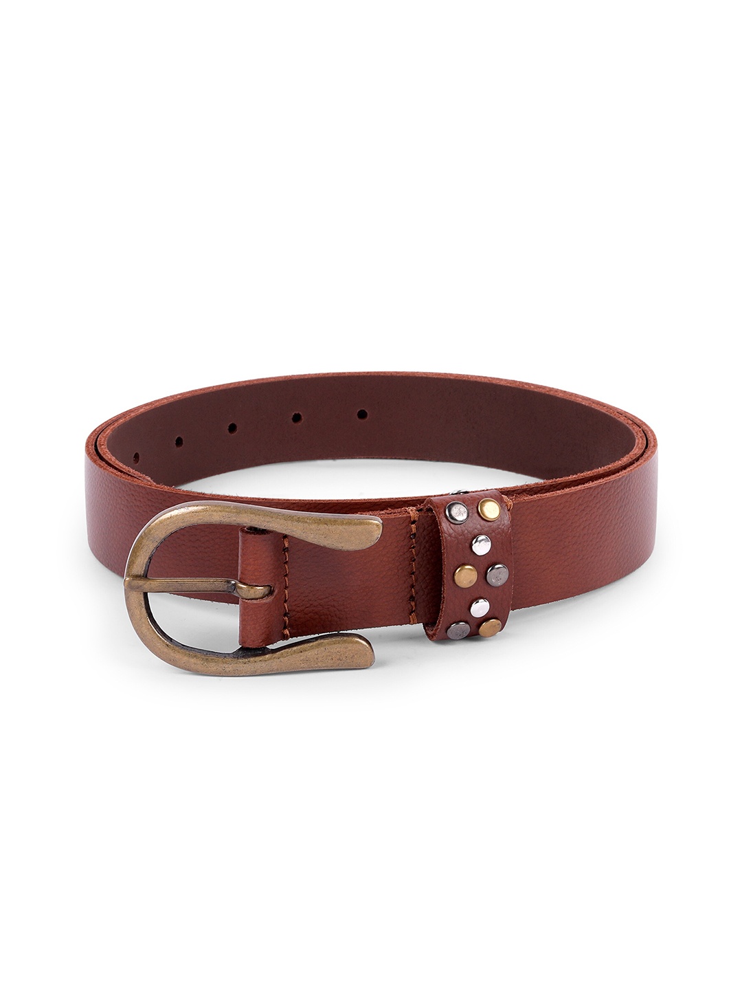 

Belwaba Men Brown Textured Leather Formal Belt