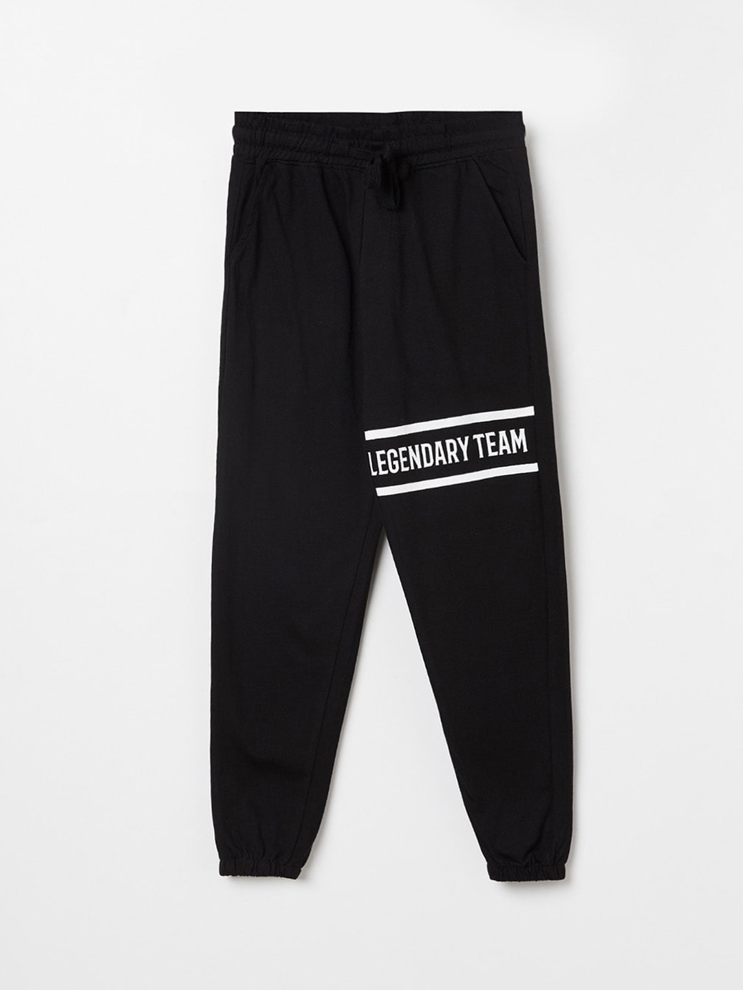 

Fame Forever by Lifestyle Boys Black Solid Pure Cotton Joggers