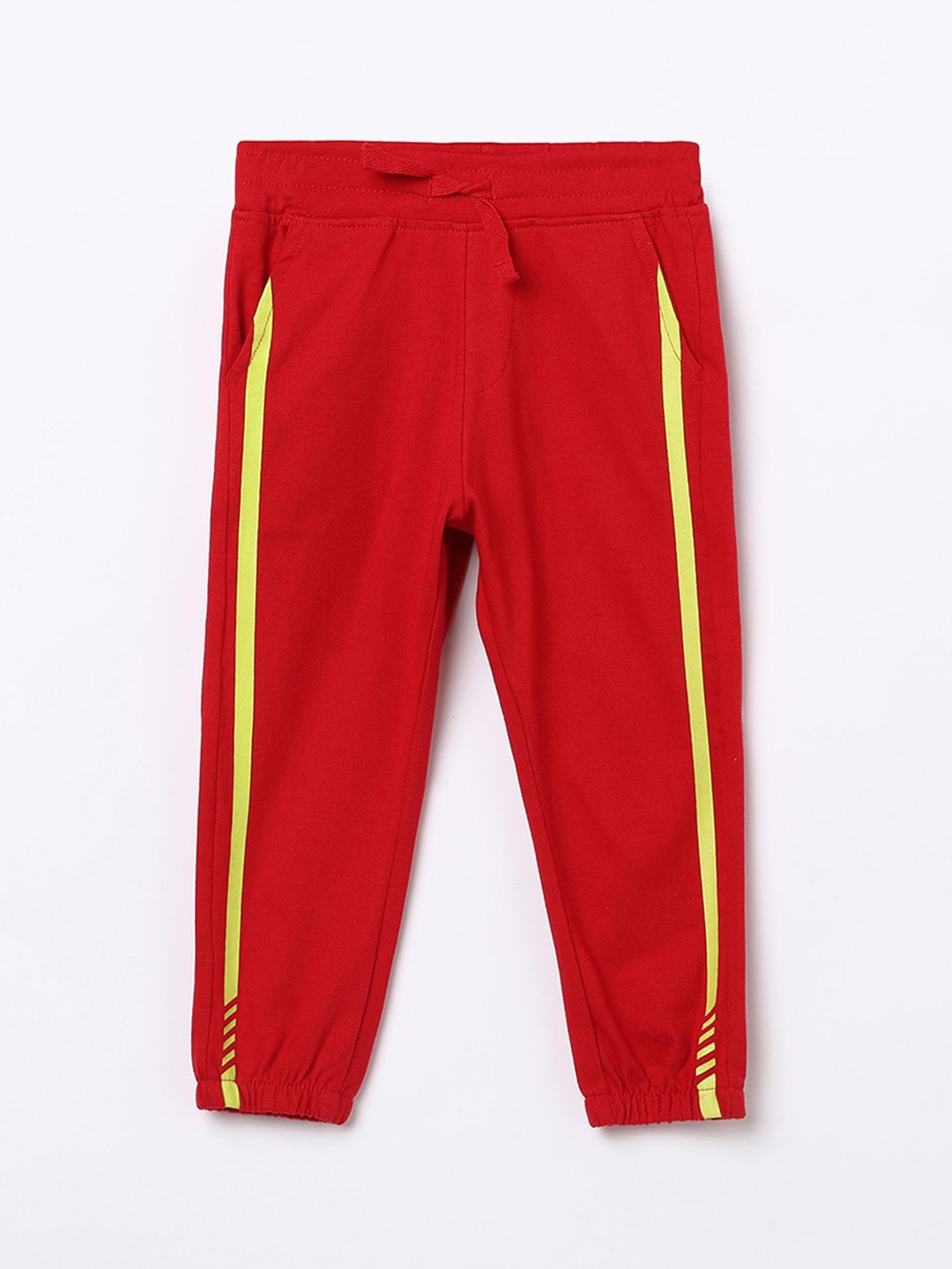 

Juniors Boys Red Solid Pure Cotton Joggers