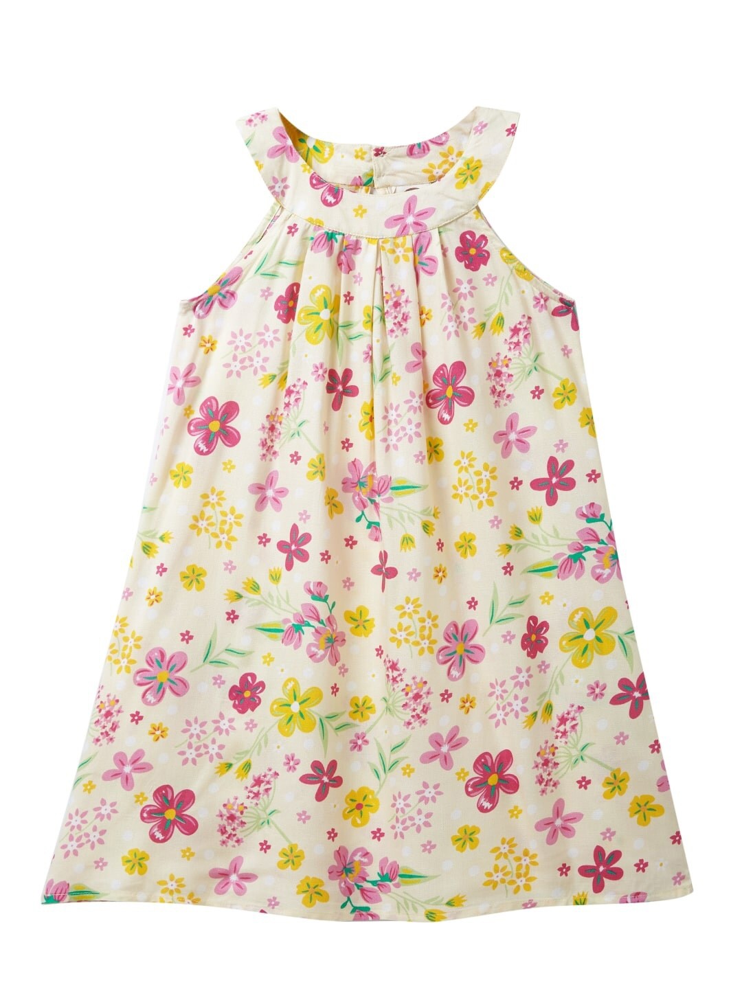 

Cub McPaws Girls Yellow Floral Printed A-Line Dress