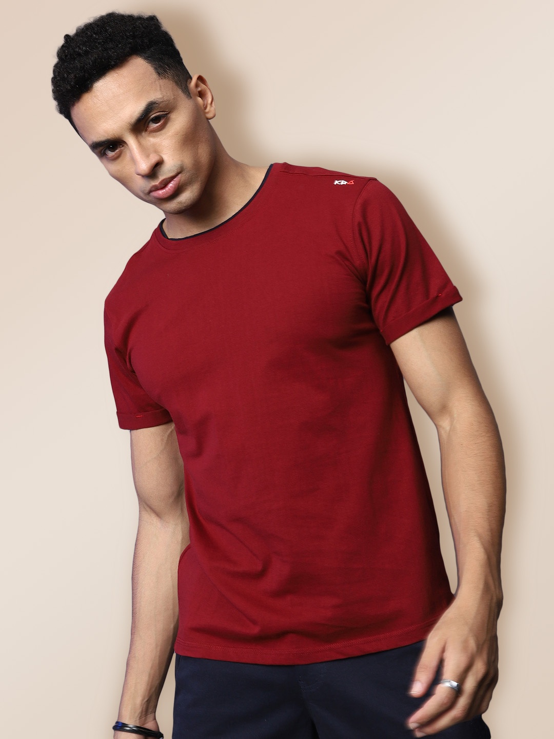

KRA Men Red Cotton T-shirt