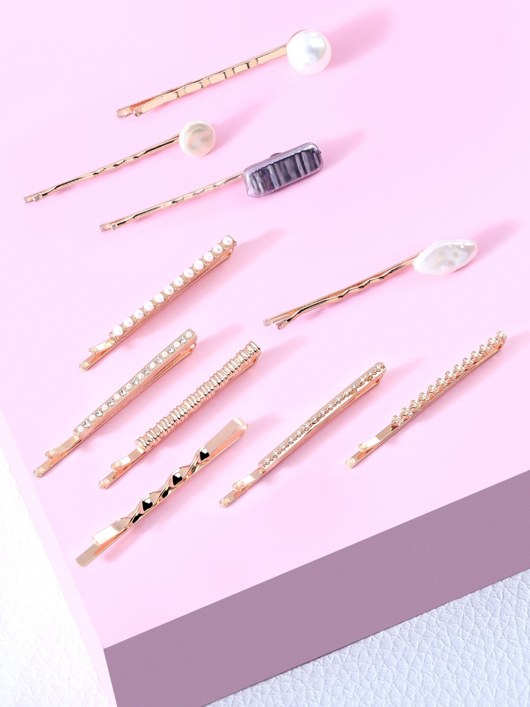 

AMI Women Set of 10 Gold-Toned Embellished Bobby Pins