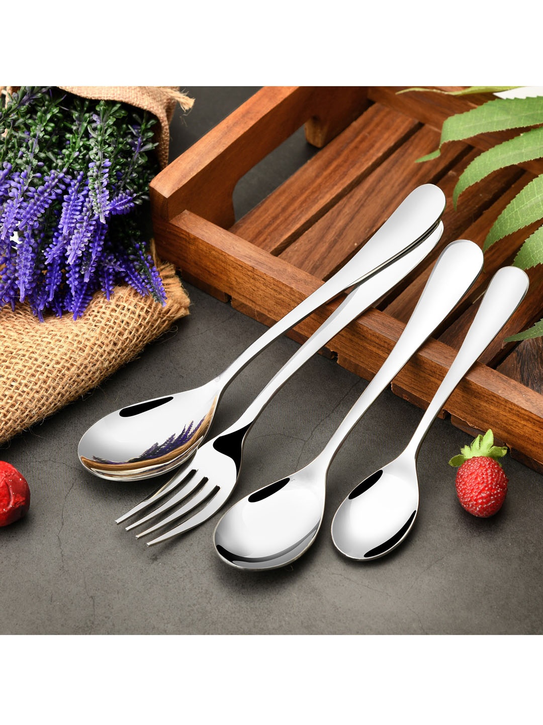 

FNS Victoria 24 Pc Cutlery Set with Stand, Silver