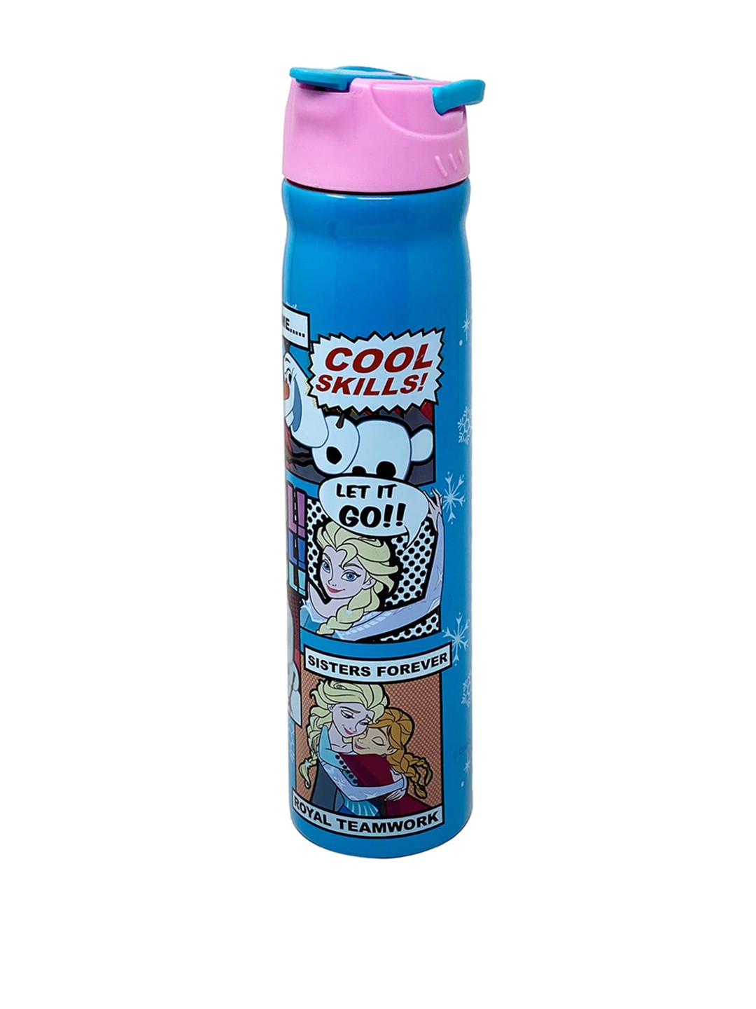 

Disney Girls Blue & Pink Printed Stainless Steel Water Bottle