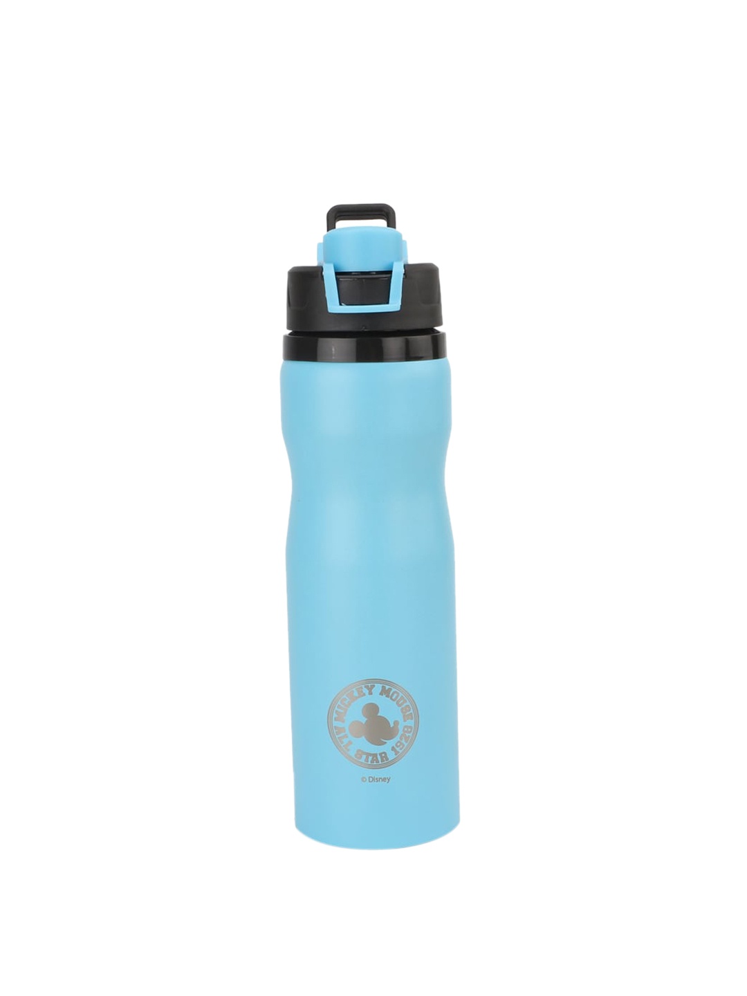 

Disney Kids Blue & Black Solid Stainless Steel Water Bottle 710 ml