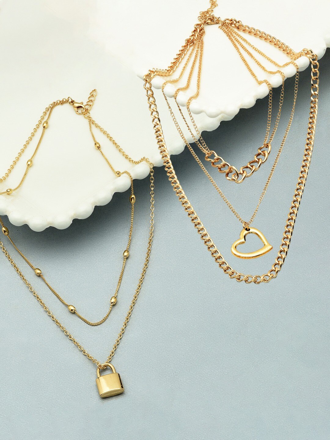 

AMI Set of 2 Gold-Plated Layered Chain
