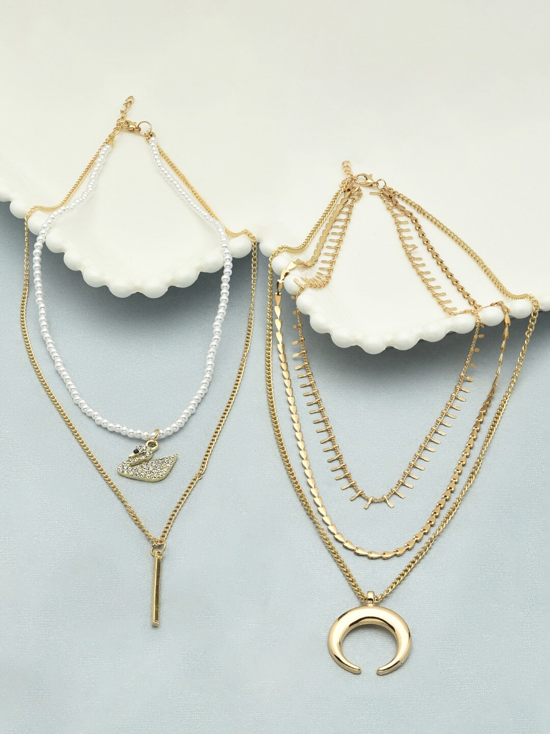 

AMI Set of 2 Gold-Plated Layered Chain
