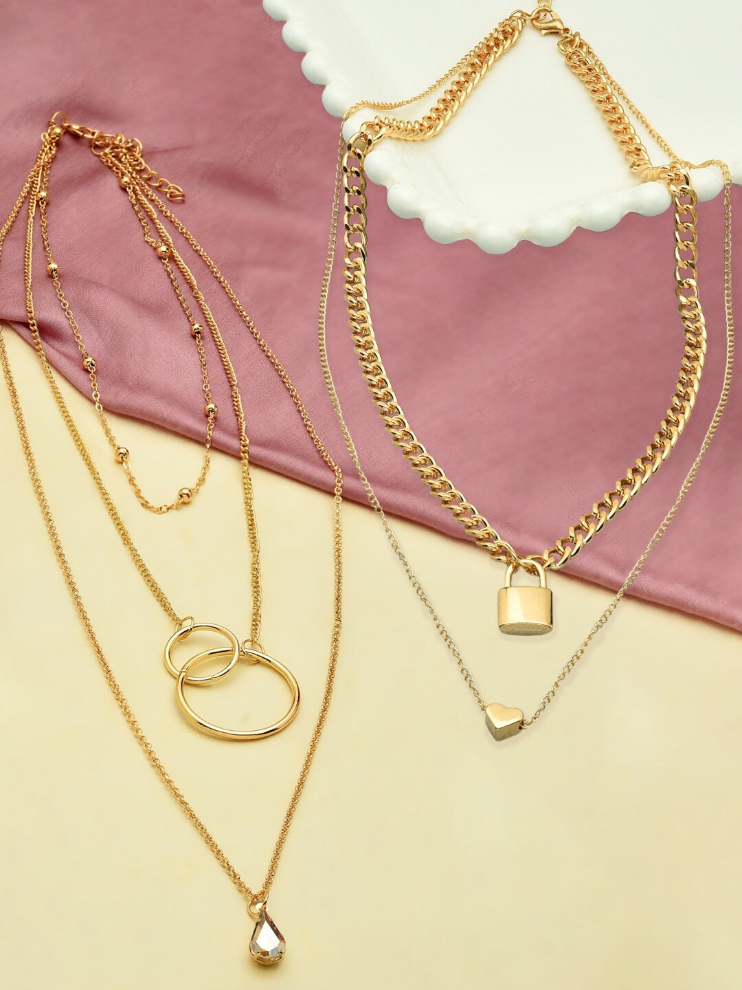 

AMI Set of 2 Gold-Plated Layered Chain