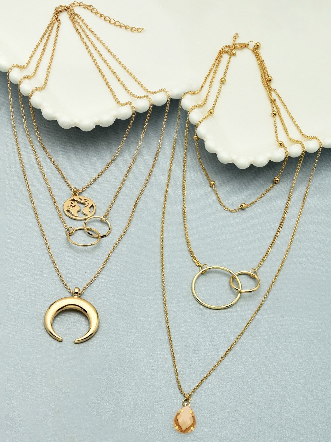 

AMI Set Of 2 Gold-Toned Gold-Plated Layered Chain