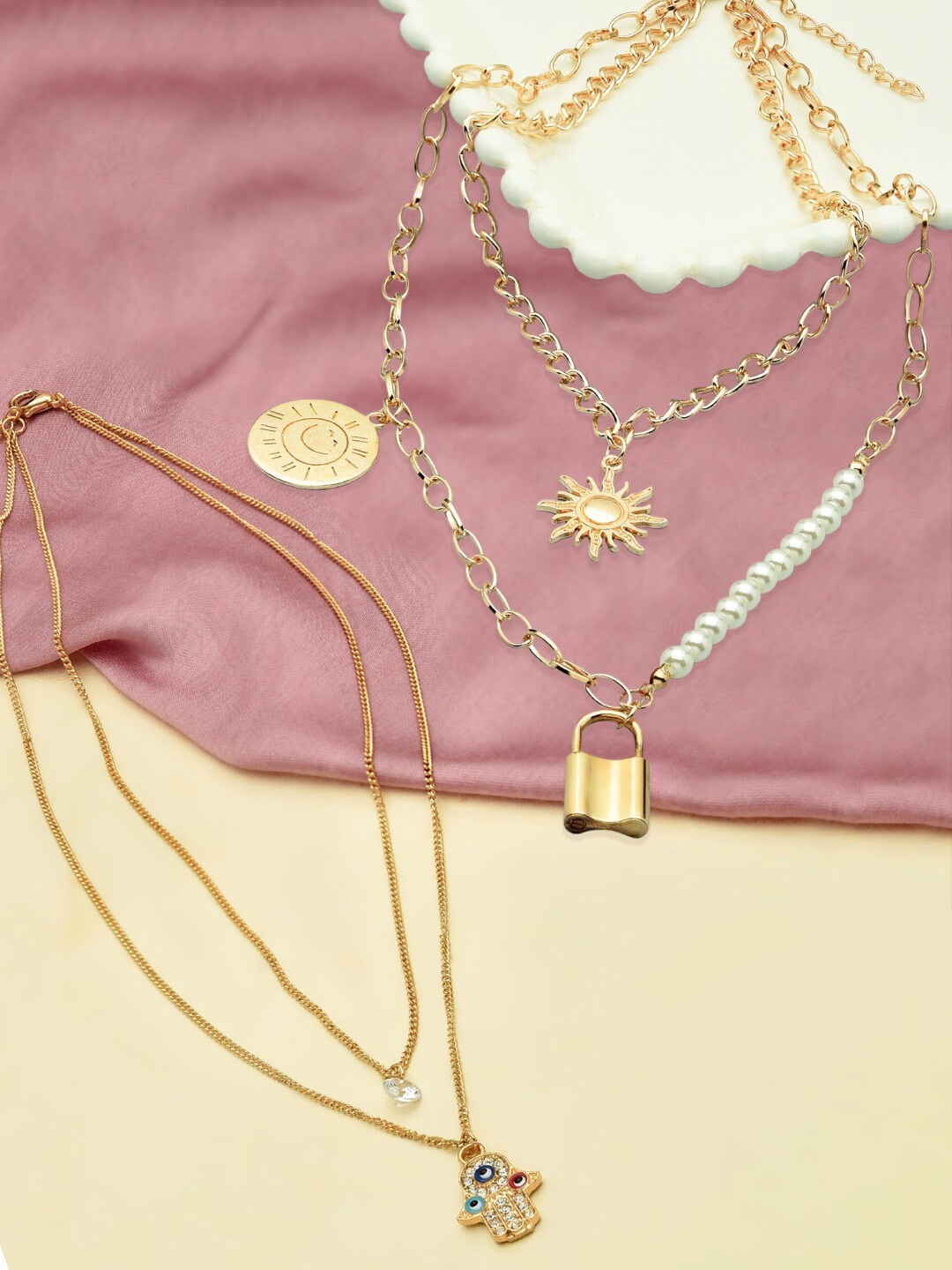 

AMI Set of 2 Gold-Plated Layered Chains