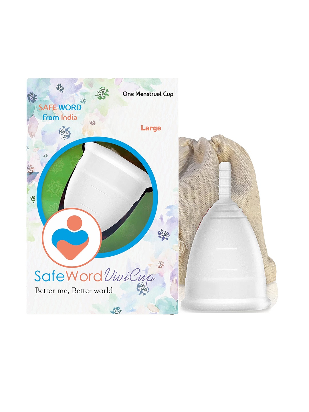 

SafeWord Better Me Better World Vivi Cup Large Menstrual Cup, White