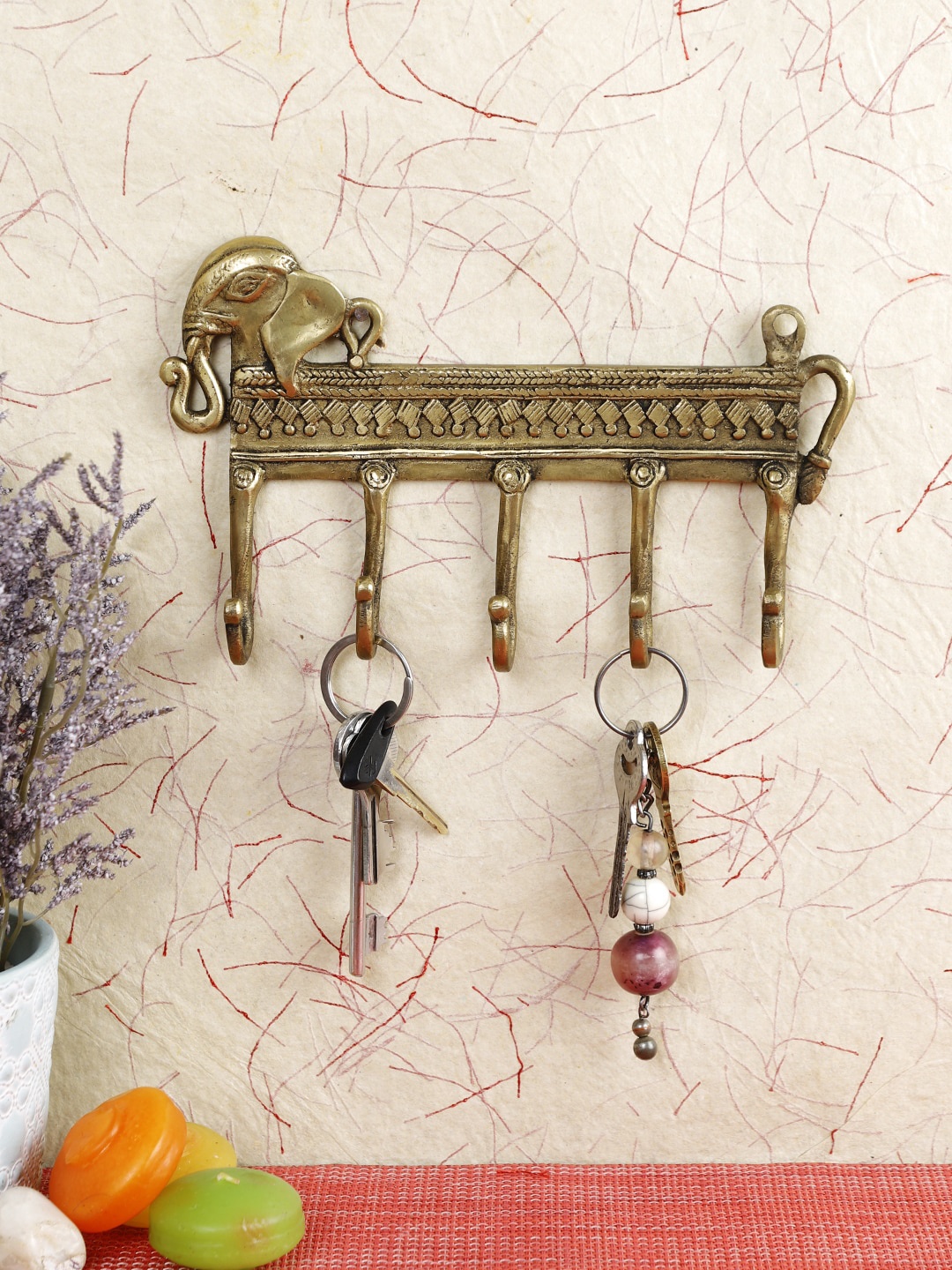 Imli Street Gold-Toned Elephant Design wall Hook