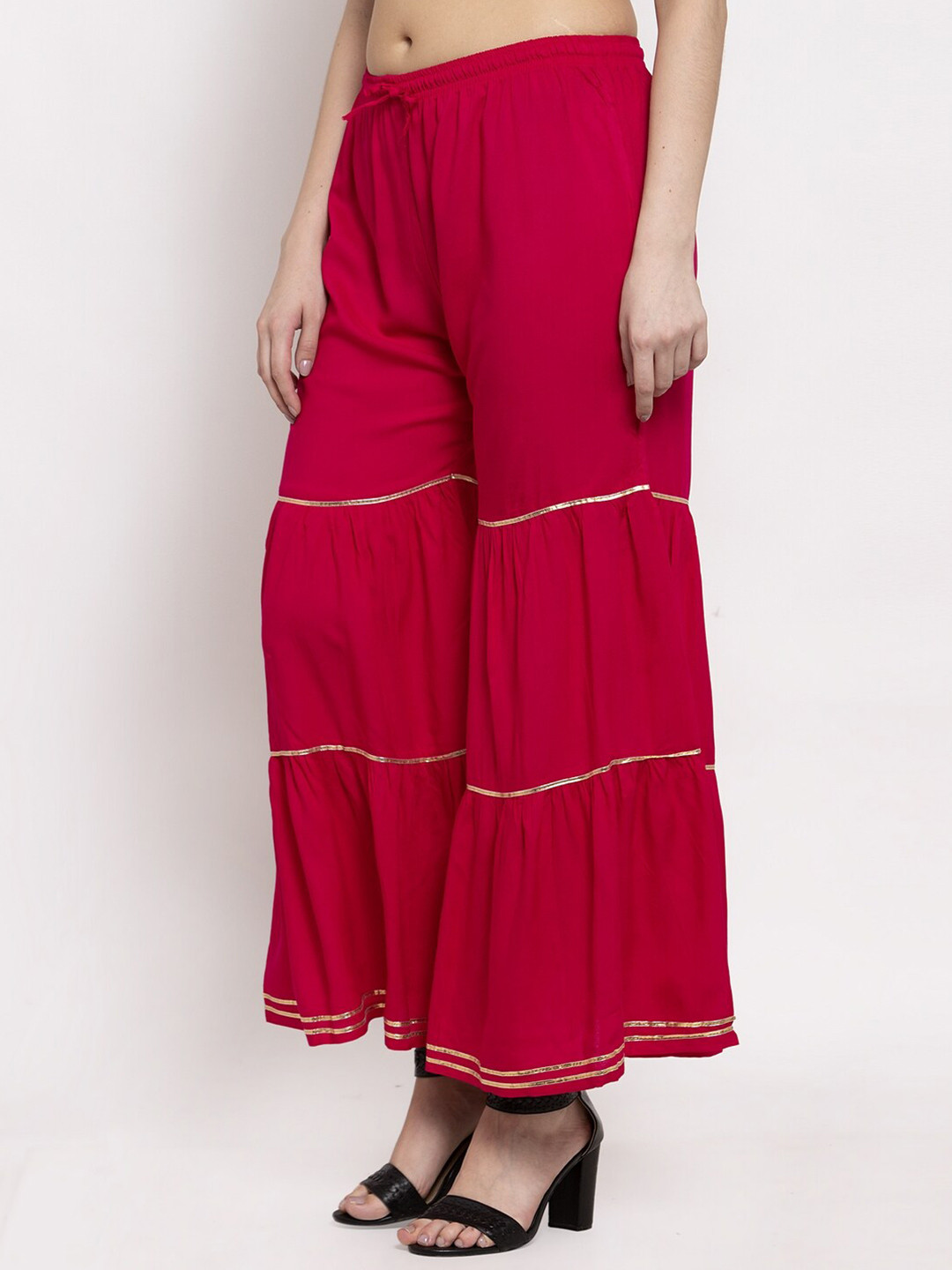 

Miaz Lifestyle Women Pink Solid Knitted Palazzos