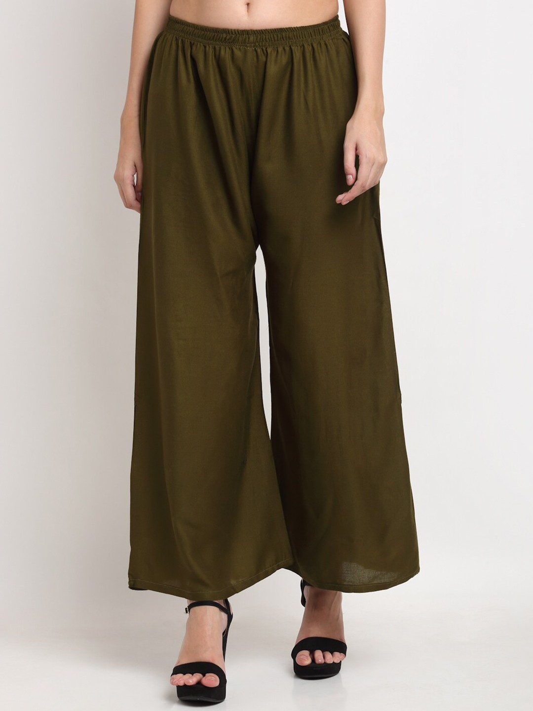 

Miaz Lifestyle Women Green Ethnic Motifs Knitted Ethnic Palazzos