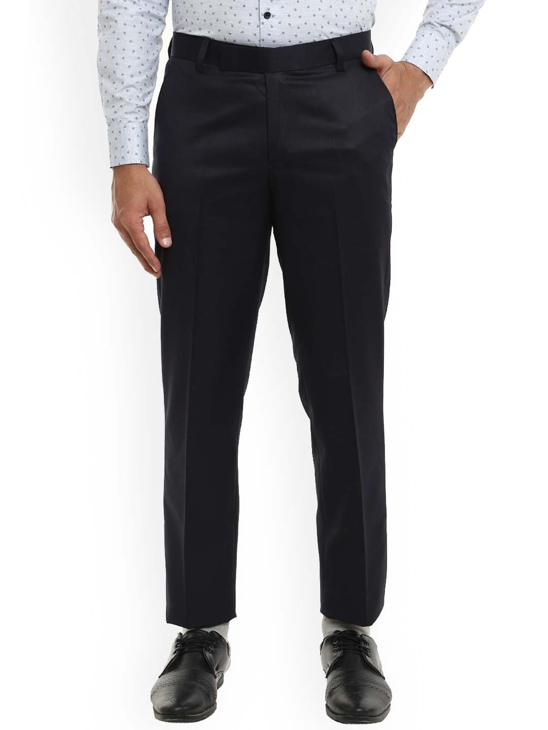 

V-Mart Men Navy Blue Classic Slim Fit Formal Trousers