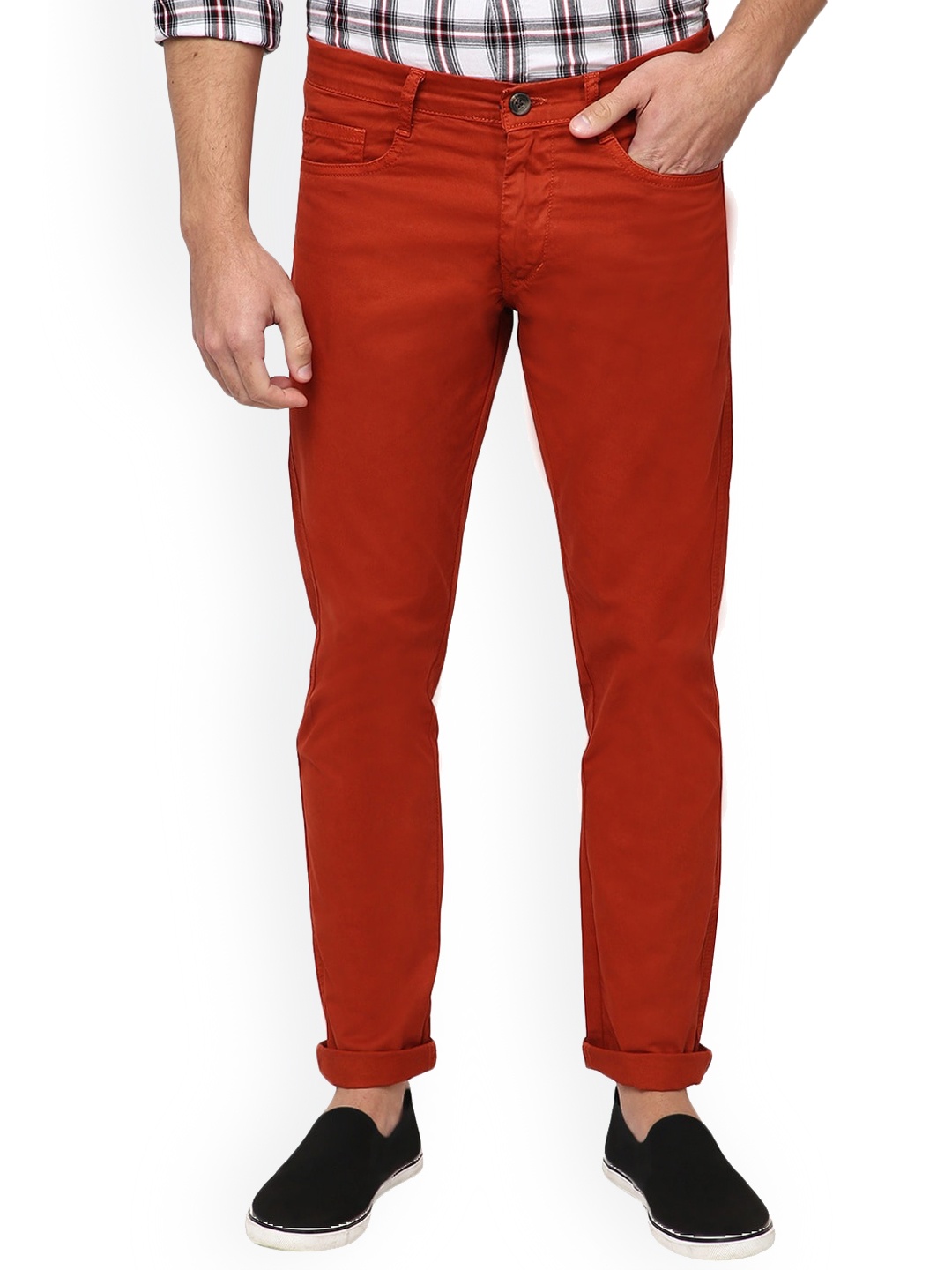 

V-Mart Men Rust Classic Chinos Trousers