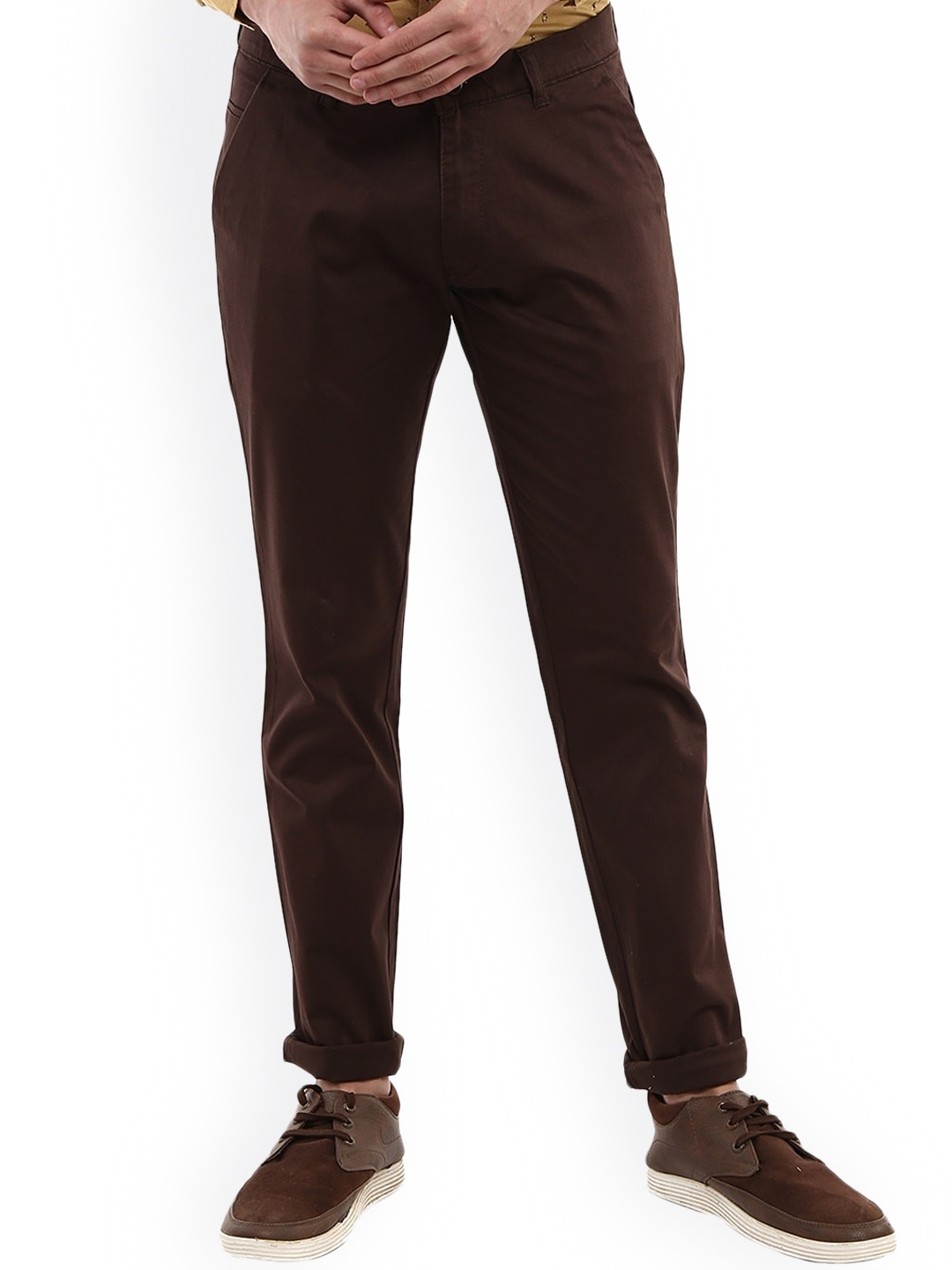 

V-Mart Men Brown Classic Slim Fit Chinos Trousers