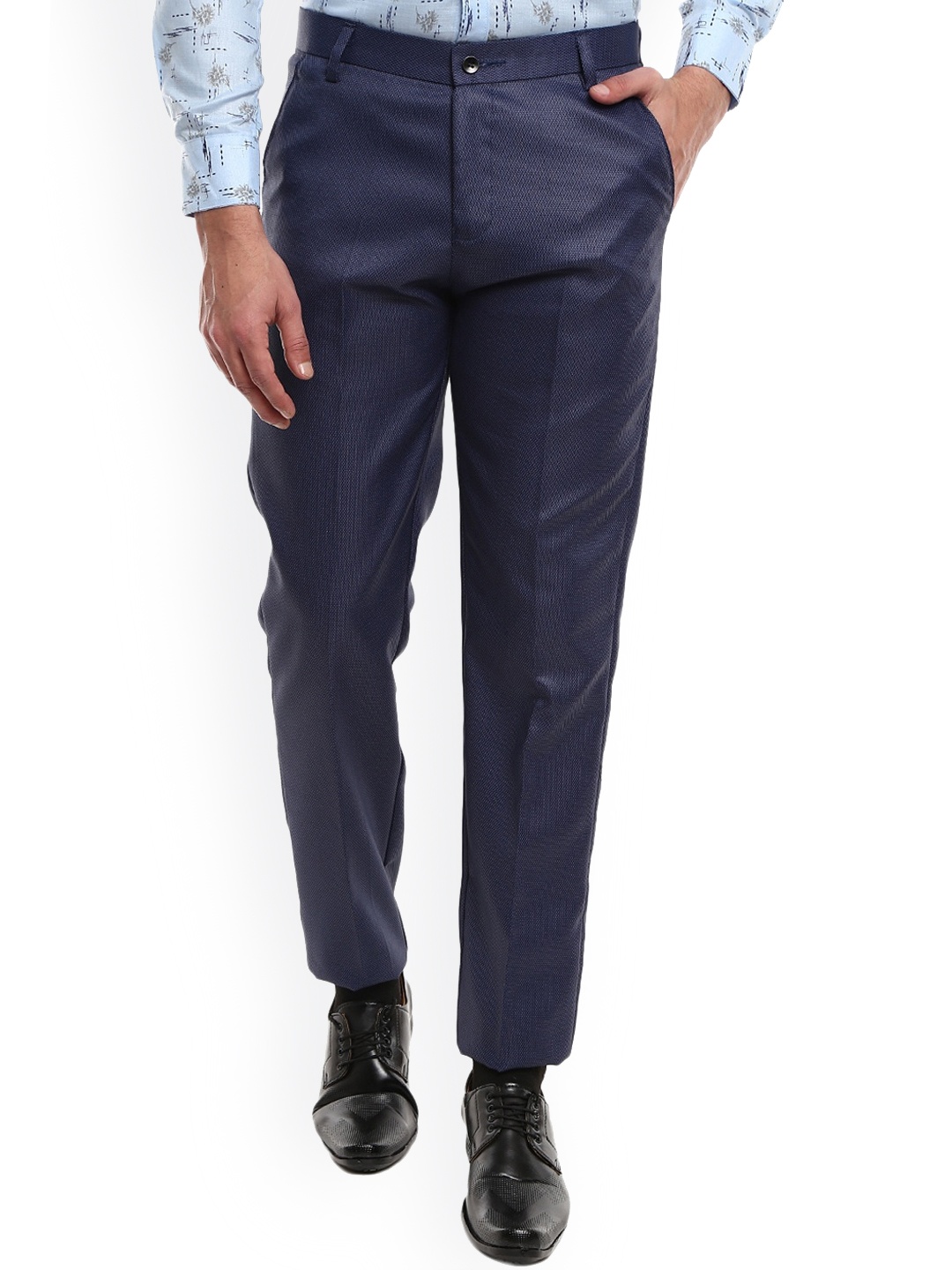 

J White by Vmart Men Black Classic Slim Fit Formal Trousers