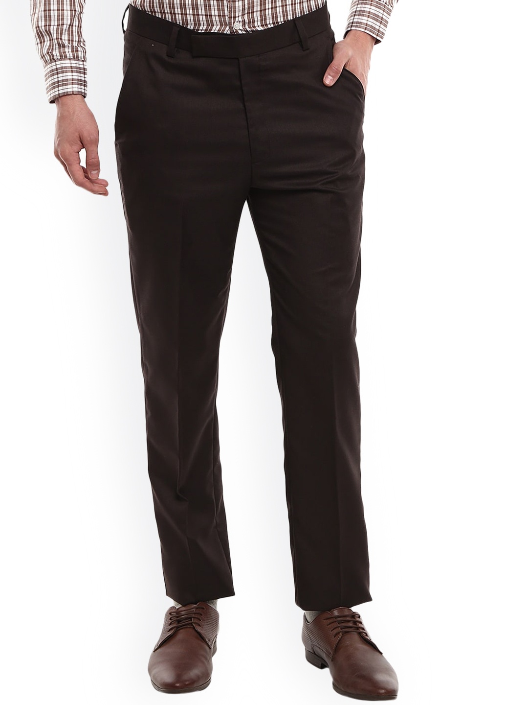 

V-Mart Men Brown Classic Slim Fit Formal Trousers