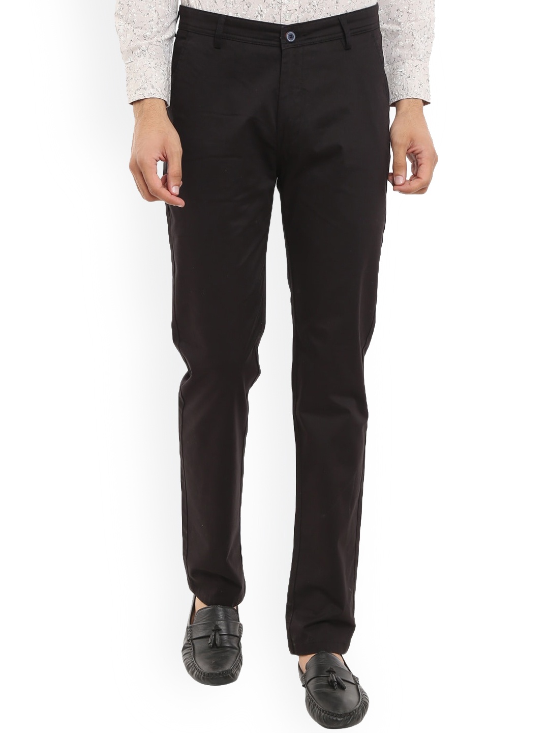 

V-Mart Men Black Classic Slim Fit Cotton Trousers