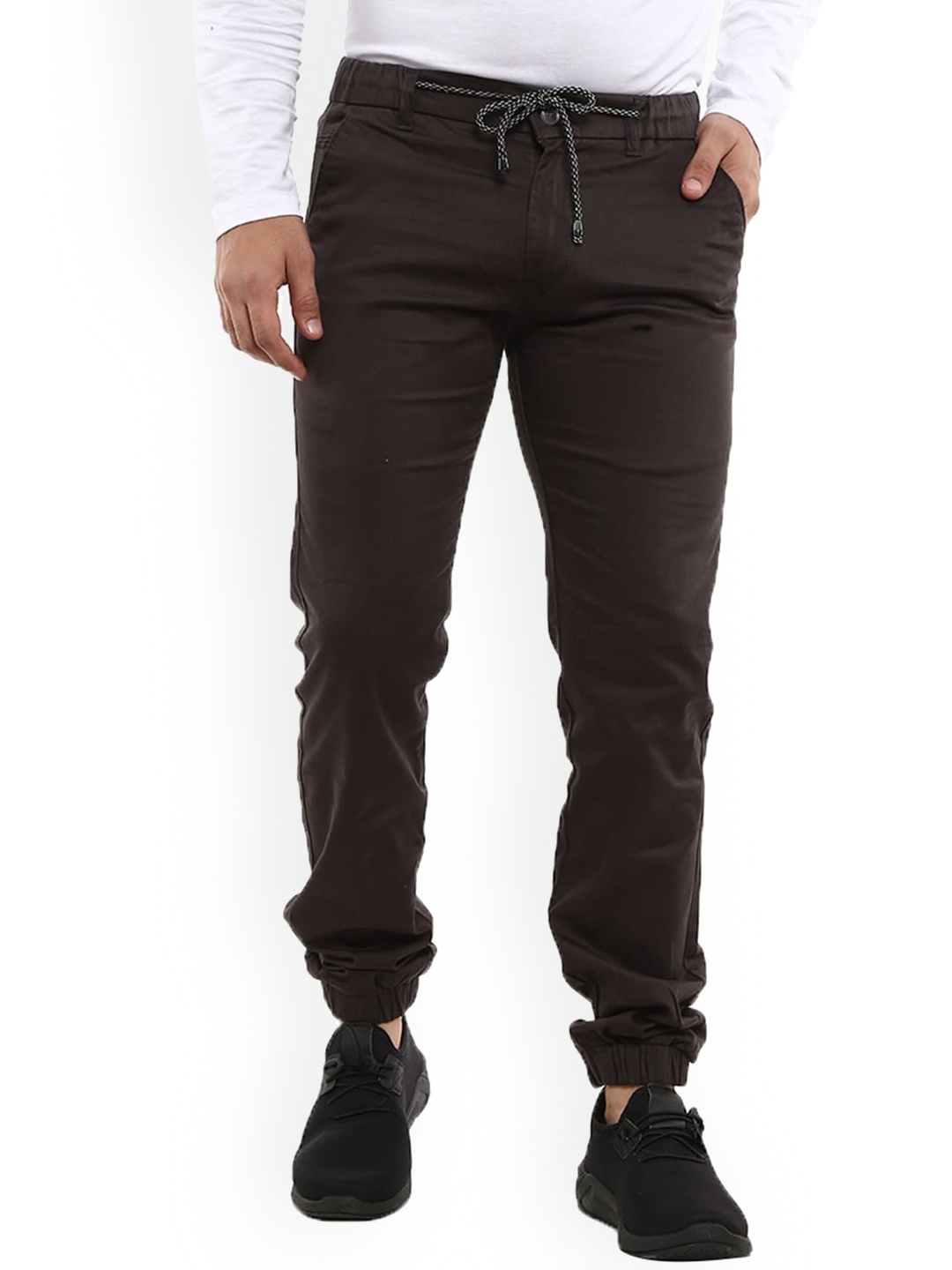 

V-Mart Men Grey Classic Slim Fit Joggers Trousers