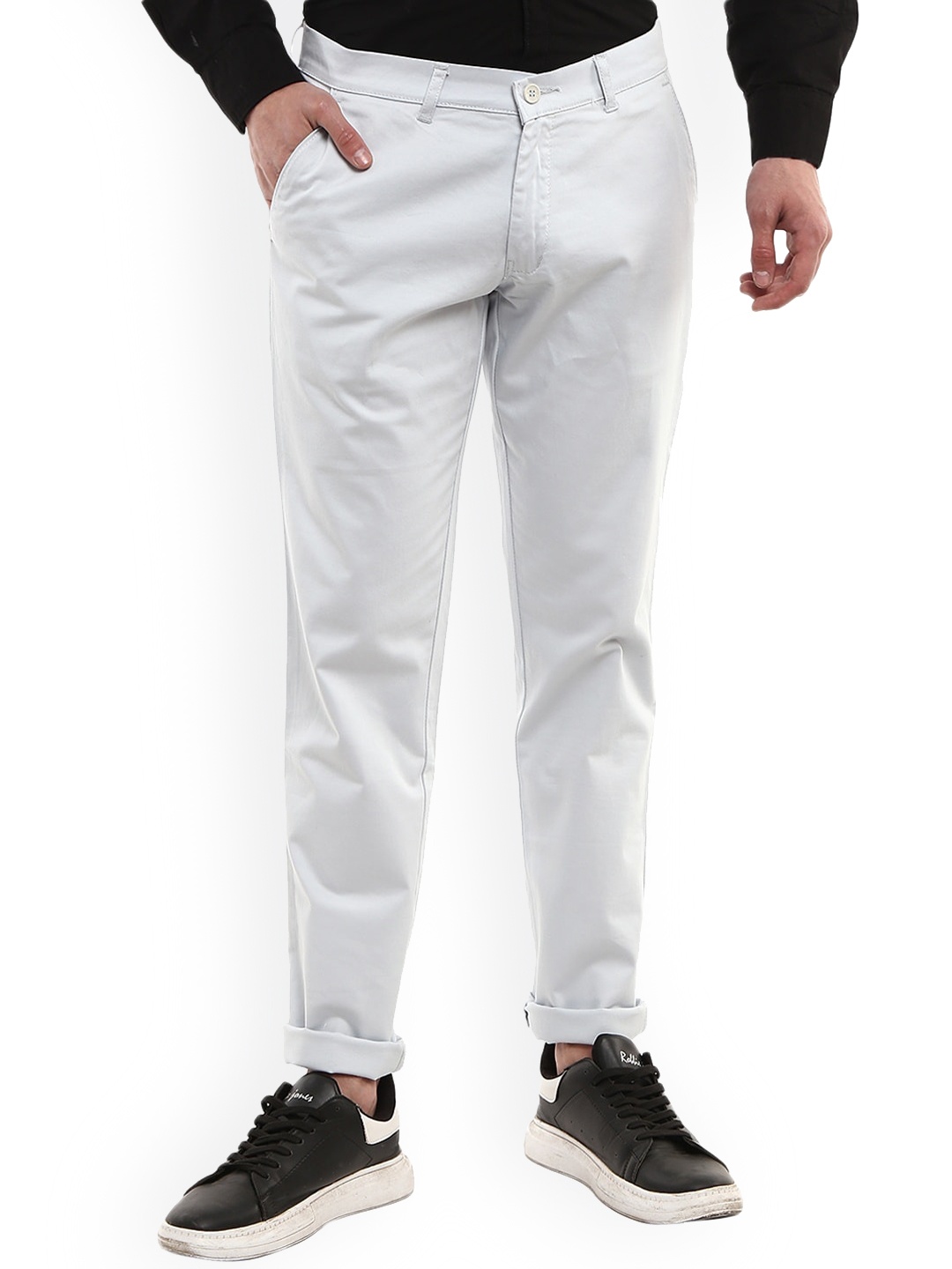 

V-Mart Men Blue Classic Slim Fit Cotton Chinos Trousers