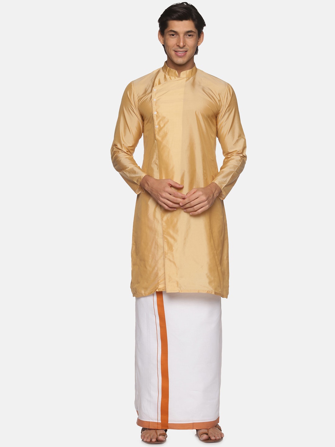 

Sethukrishna Men Beige Kurta with Pyjamas