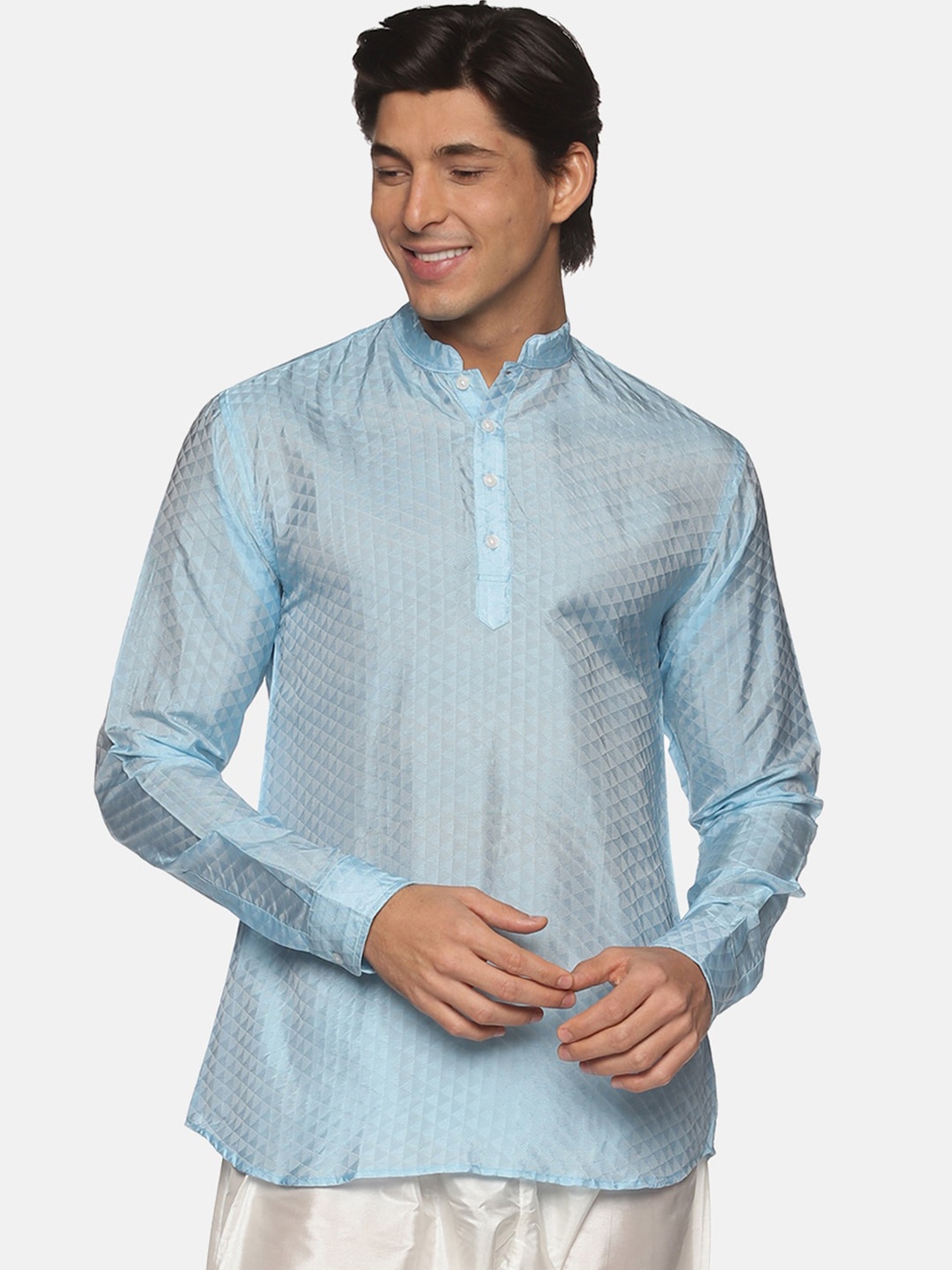 

Sethukrishna Men Blue Handloom Kurta