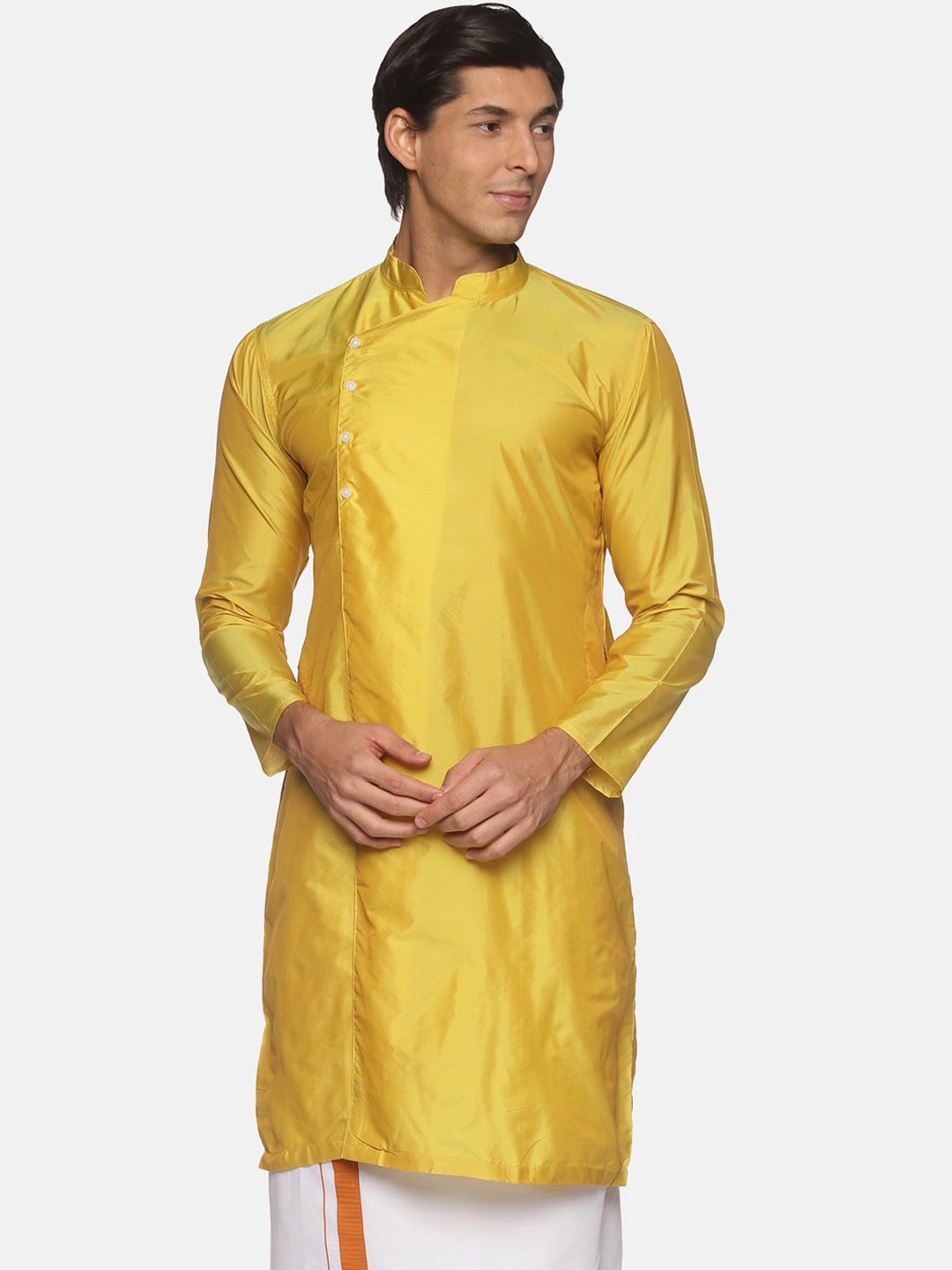 

Sethukrishna Men Yellow Handloom Kurta