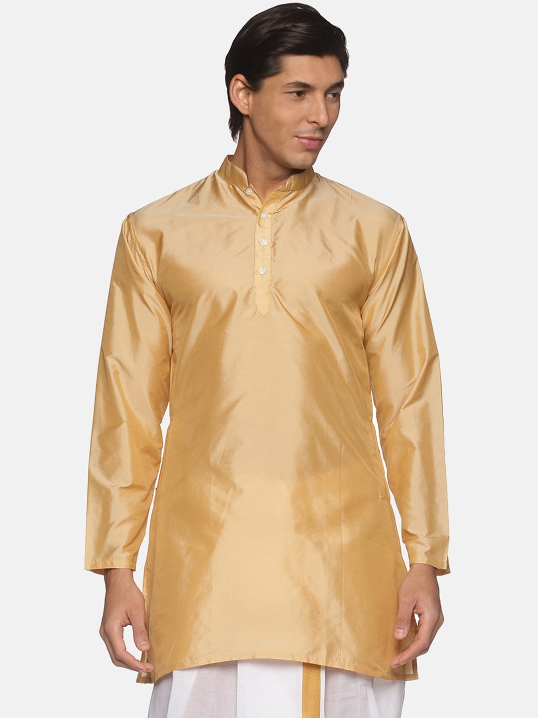 

Sethukrishna Men Beige Solid Kurta