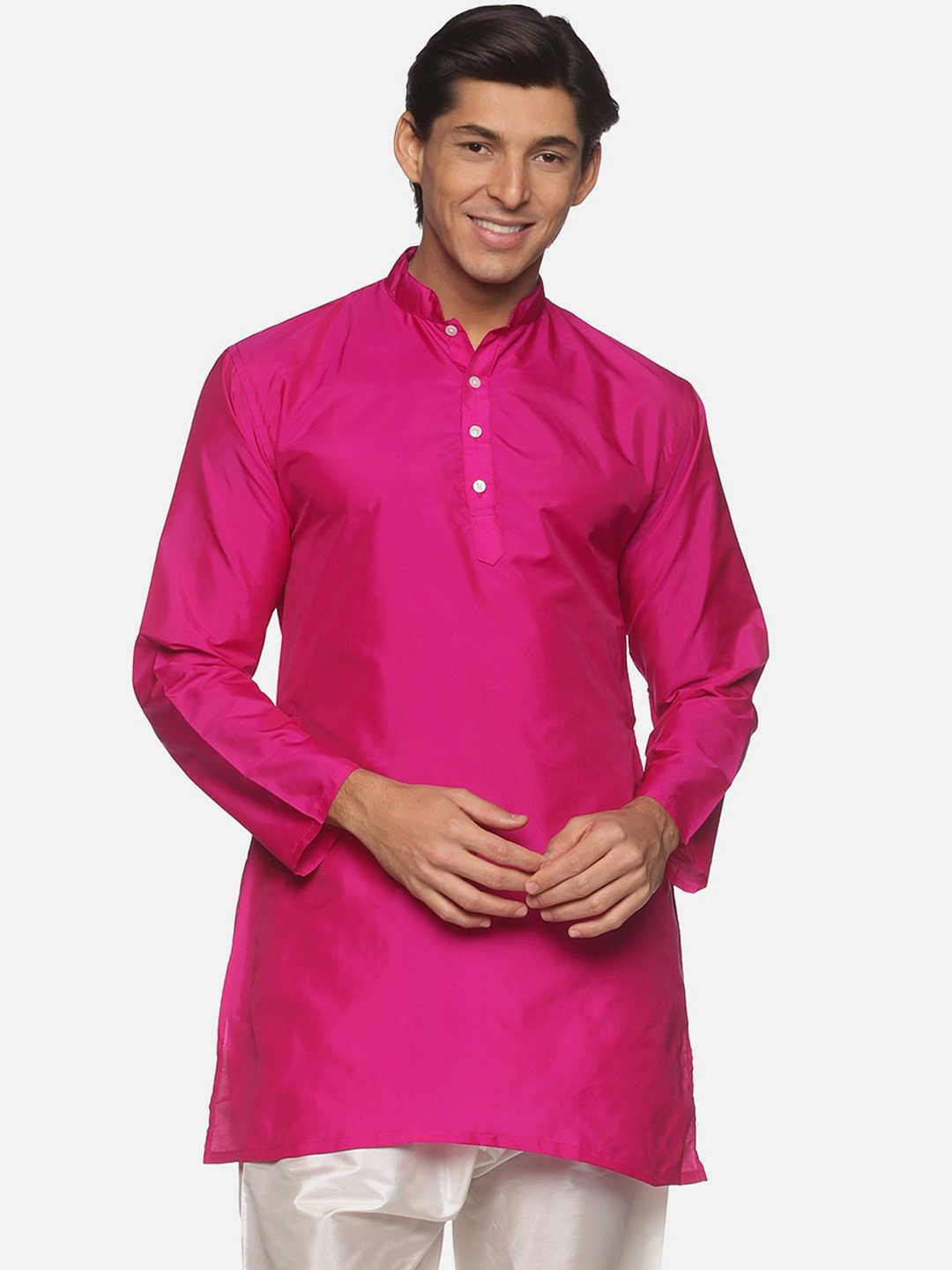

Sethukrishna Men Fuchsia A-line Kurta
