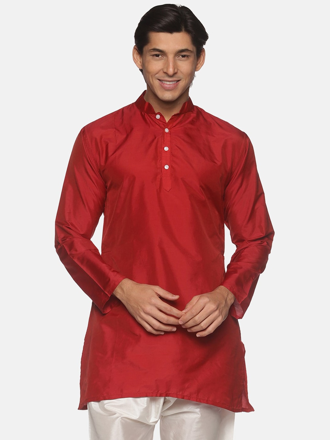 

Sethukrishna Men Maroon Solid Kurta