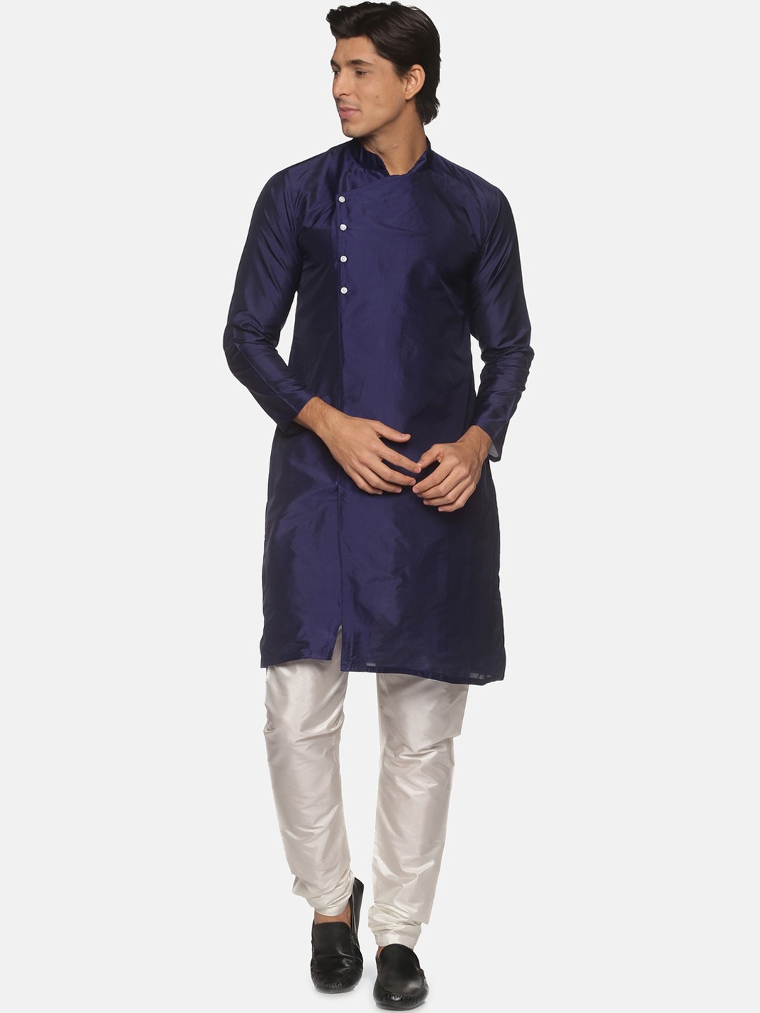 

Sethukrishna Men Navy Blue Kurta with Pyjamas