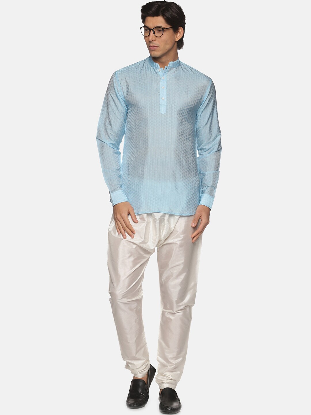 

Sethukrishna Men Blue Kurta with Pyjama