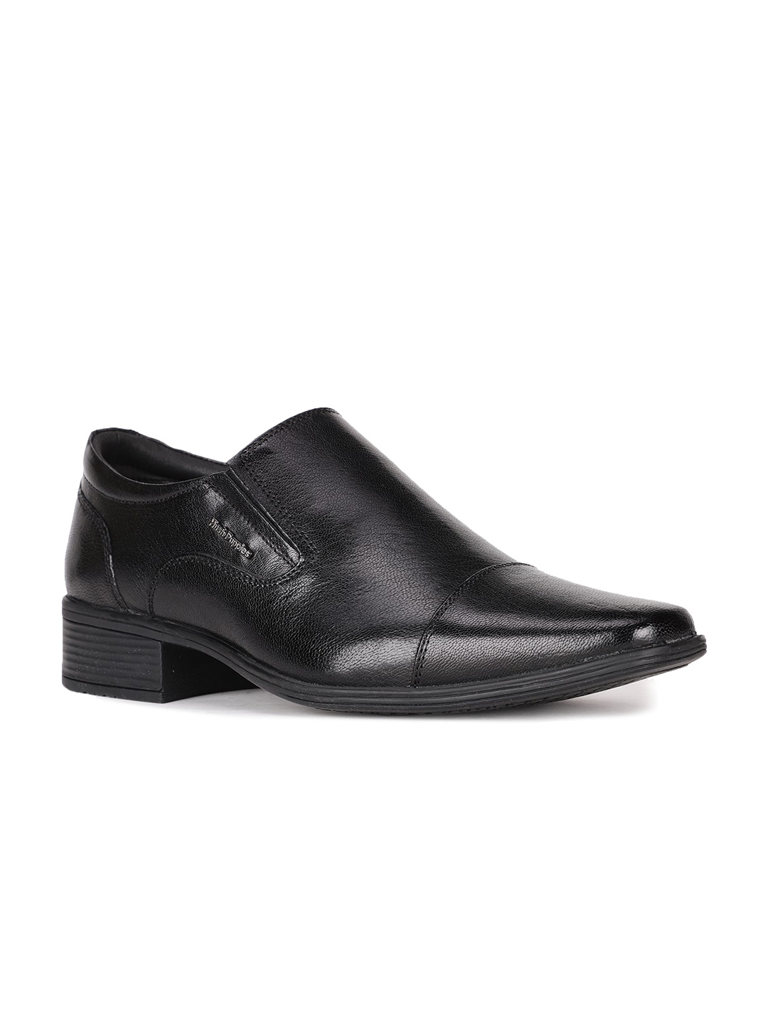 

Hush Puppies Men Black Solid Leather Formal Slip-Ons