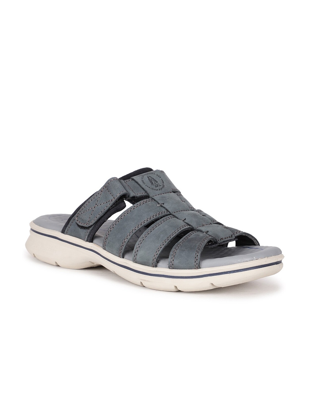

Hush Puppies Men Blue & White Leather Fisherman Sandals